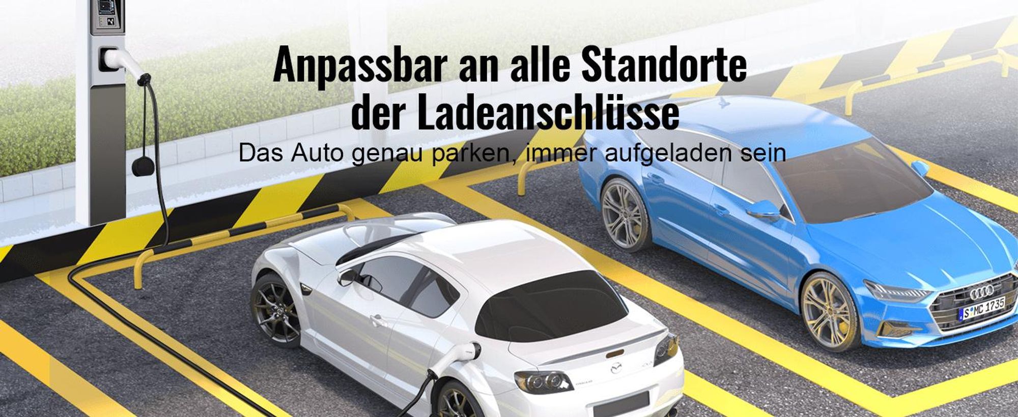 VEVOR Typ2 Ladekabel für Elektroauto/Hybrid EV Ladekabel E-Autoladekabel Wallbox 22kw TPU-Ladekabel 5m Kabellänge 3-Phase AC 380V Typ2 auf Typ2 Wasser-/Staubdicht Mit allen Typ-2-Modellen Kompatibel