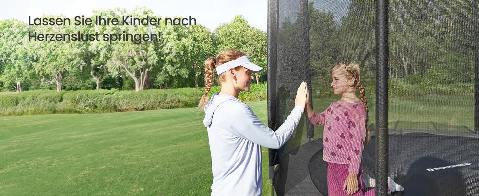 SONGMICS Trampolin 305 cm, Gartentrampolin für Kinder mit Sicherheitsnetz, Randabdeckung, Leiter, schwarz