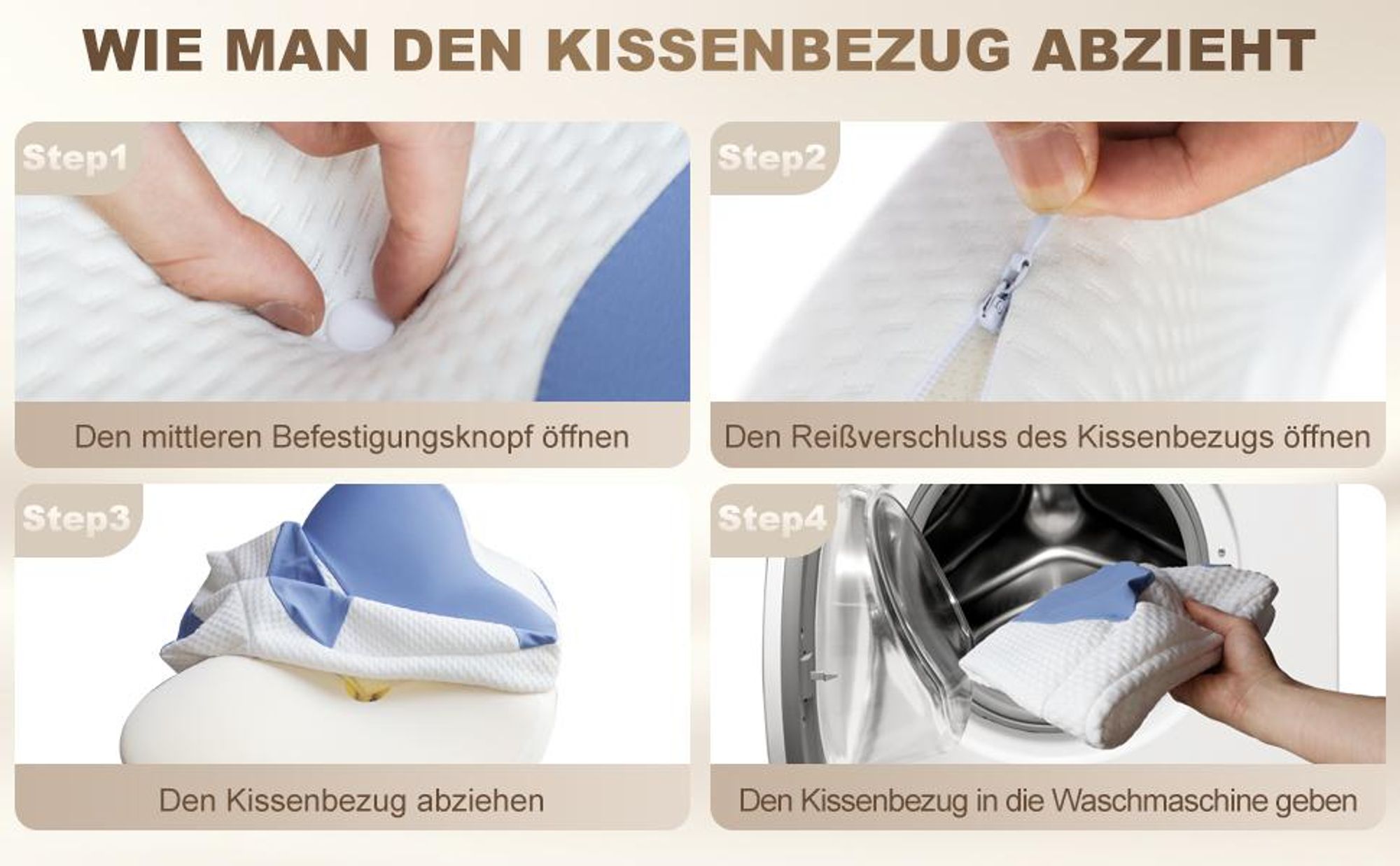 Nackenkissen, Kopfkissen, Orthopädisches Kissen, Memory Foam Kissen, Ergonomisches Kopfkissen, Schulter und Nackenschmerzen, für Bauch, Rücken