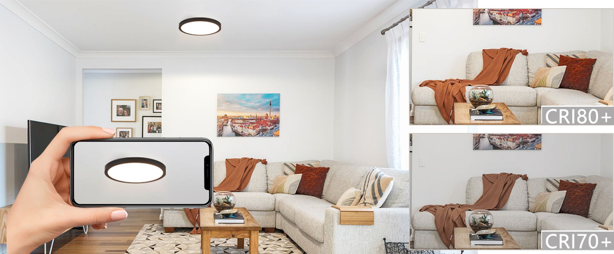 ZMH LED stropné svetlo čierne ploché stropné svietidlo 24W 30CM okrúhle stropné osvetlenie spálne strop IP44 4000K pre kuchyňu chodbu