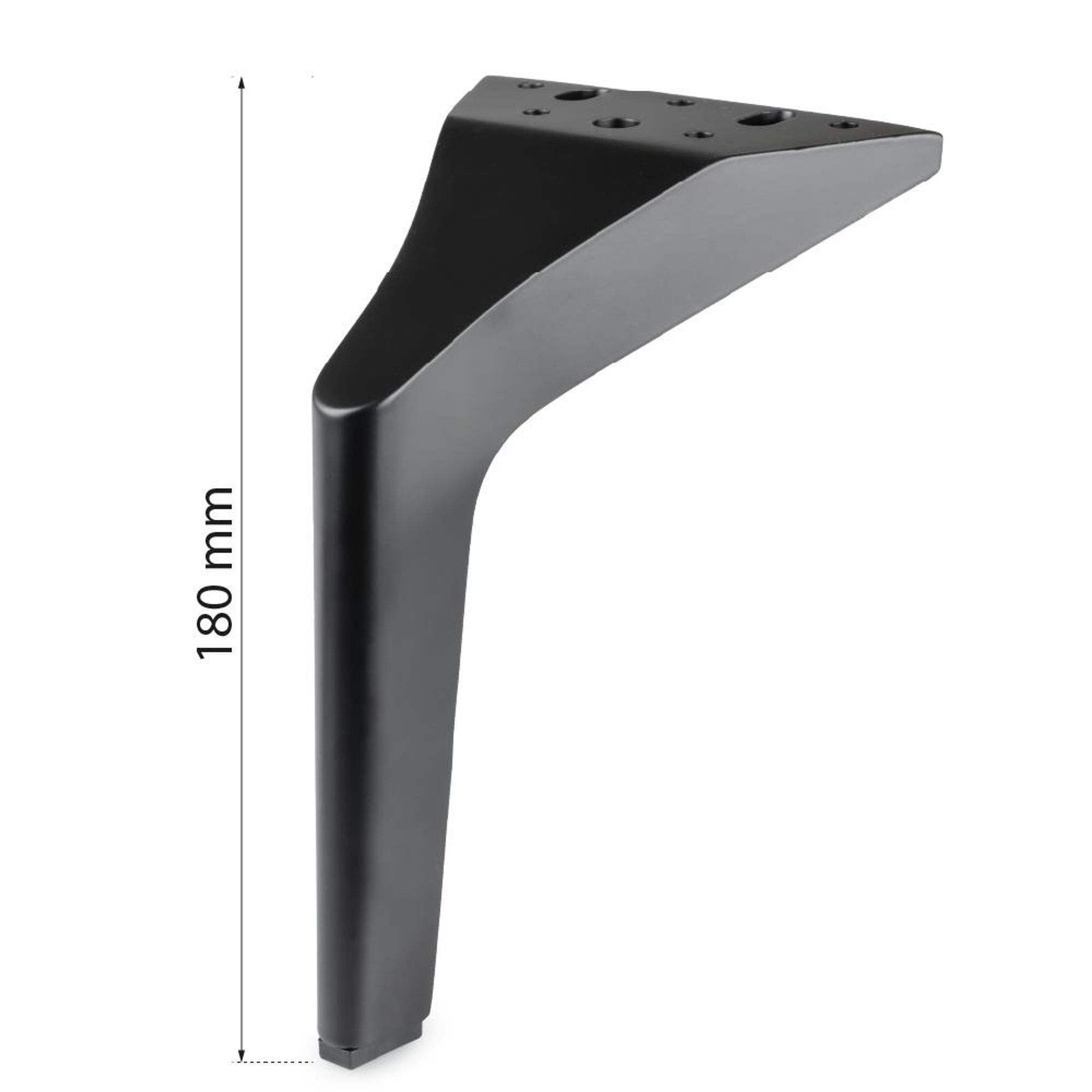 Möbelfuß 180 mm Metall schwarz matt – Sofa Bein, Tischbein, Bettfuß, Schrankfuß [4 Stück]
