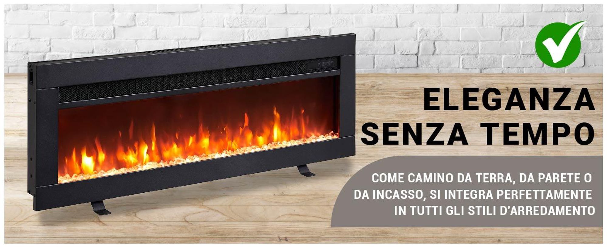 BALDERIA Agnes 36 - Camino da appoggio, da parete o da incasso - Nero
