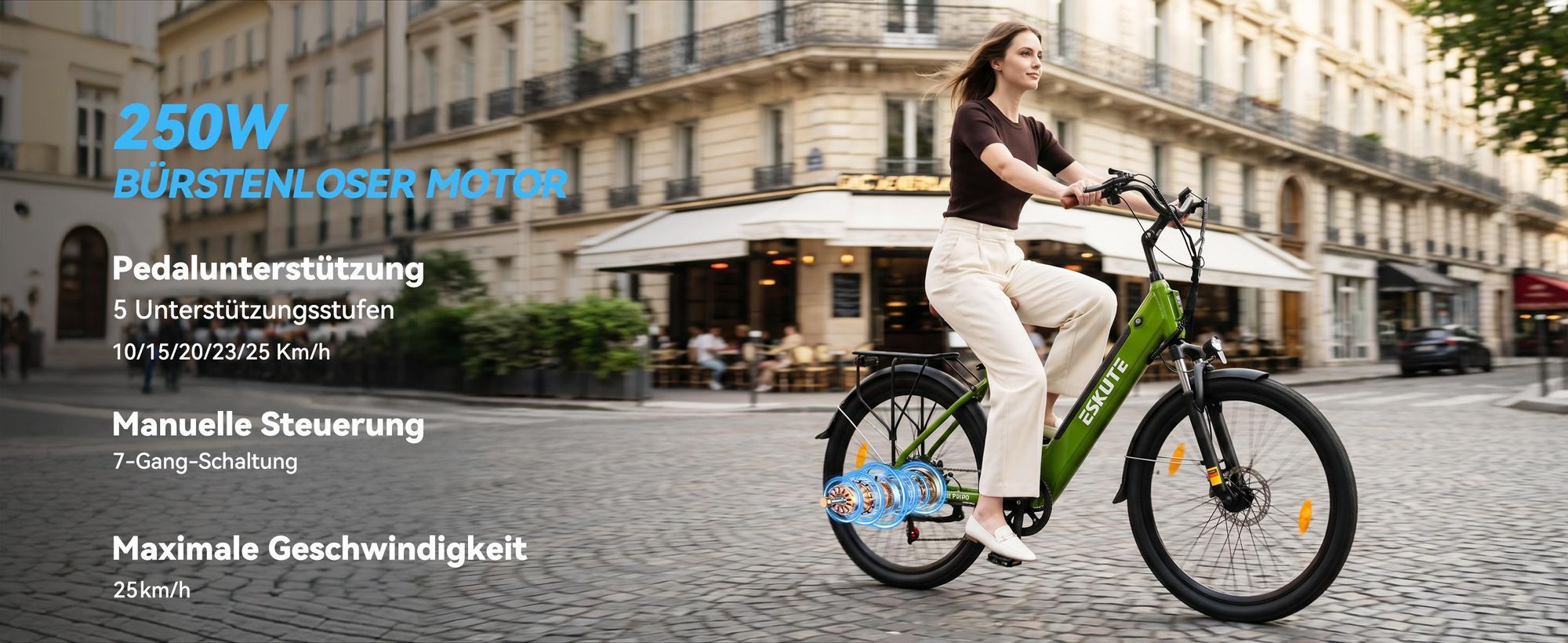 26 Zoll E-BIKE Elektrofahrrad, E-Cityrad 250W HeckMotor,13AH akku,bis zu 100km, LCD-Display,E-CityBike E-Hollandräder Für Damen und Herren Pink