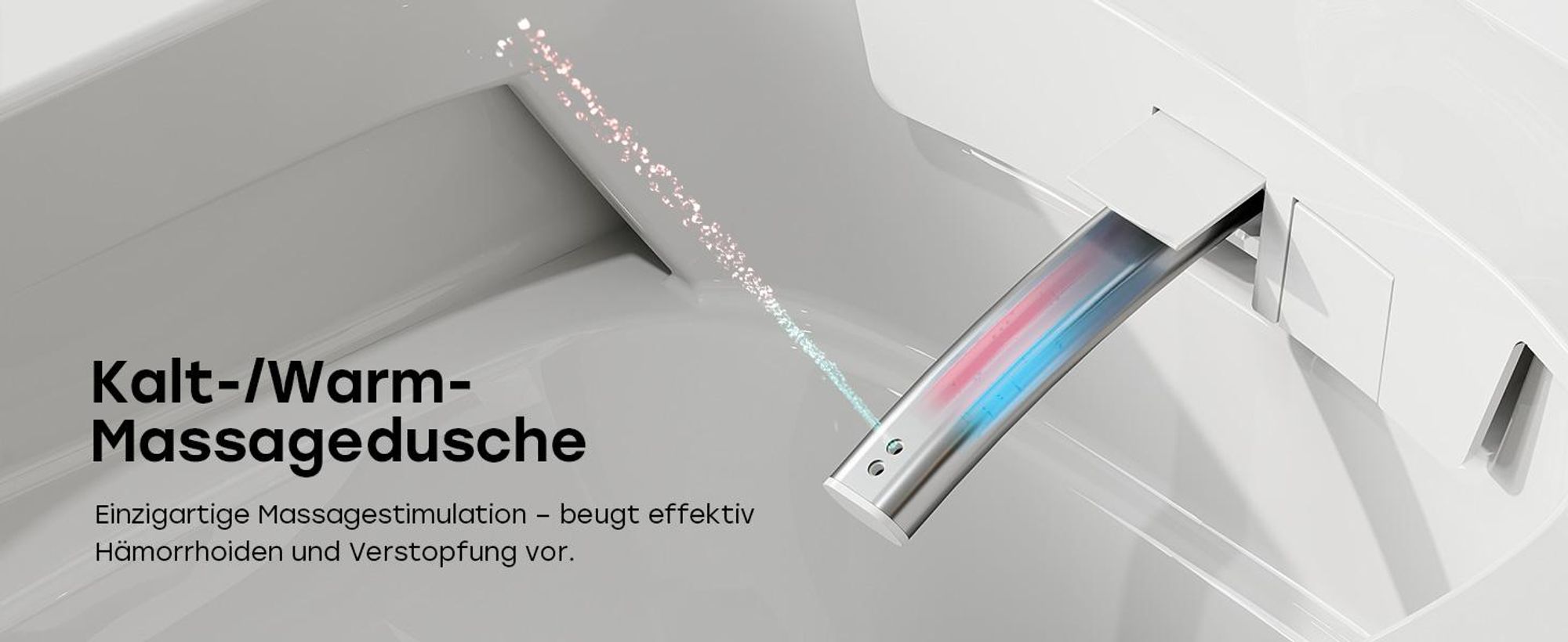 HOROW Intelligent Dusch WC Spülrandlos beheiztes Bidet elektrisch Toilette, Japanische Toilette WC, Warme Lufttrocknung, Damenpflege, Nachtlicht