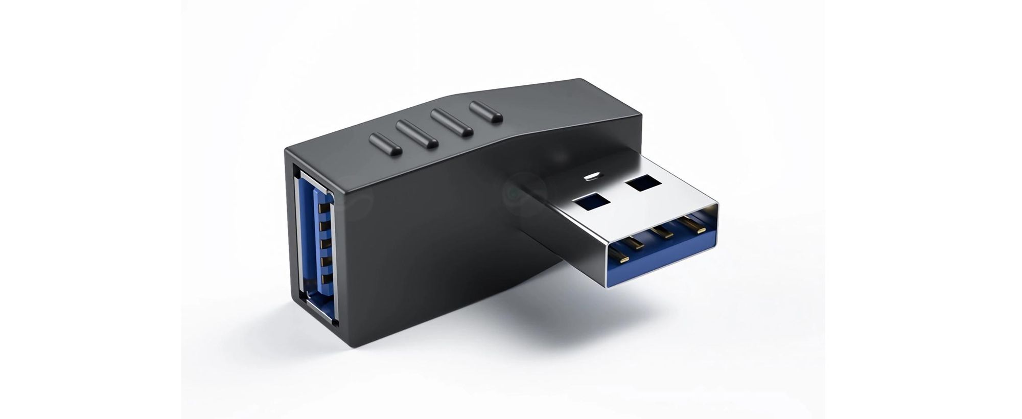 I29 USB 3.0 Winkeladapter 90° rechts – USB-A Stecker auf USB-A Buchse, High-Speed Datenübertragung bis 5 Gbit/s