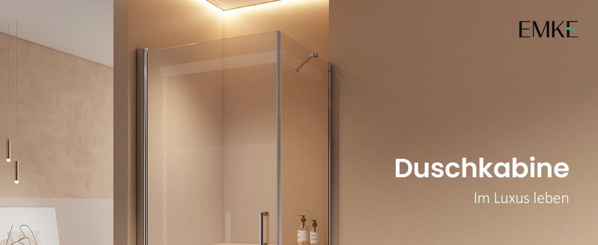 EMKE Duschkabine 90x90cm Höhe: 195cm Eckdusche Drehtür mit Seitenwand, 6mm ESG Sicherheitsglas, Hebe-Senk-Funktion, Nano-Beschichtung, Chrom-Optik