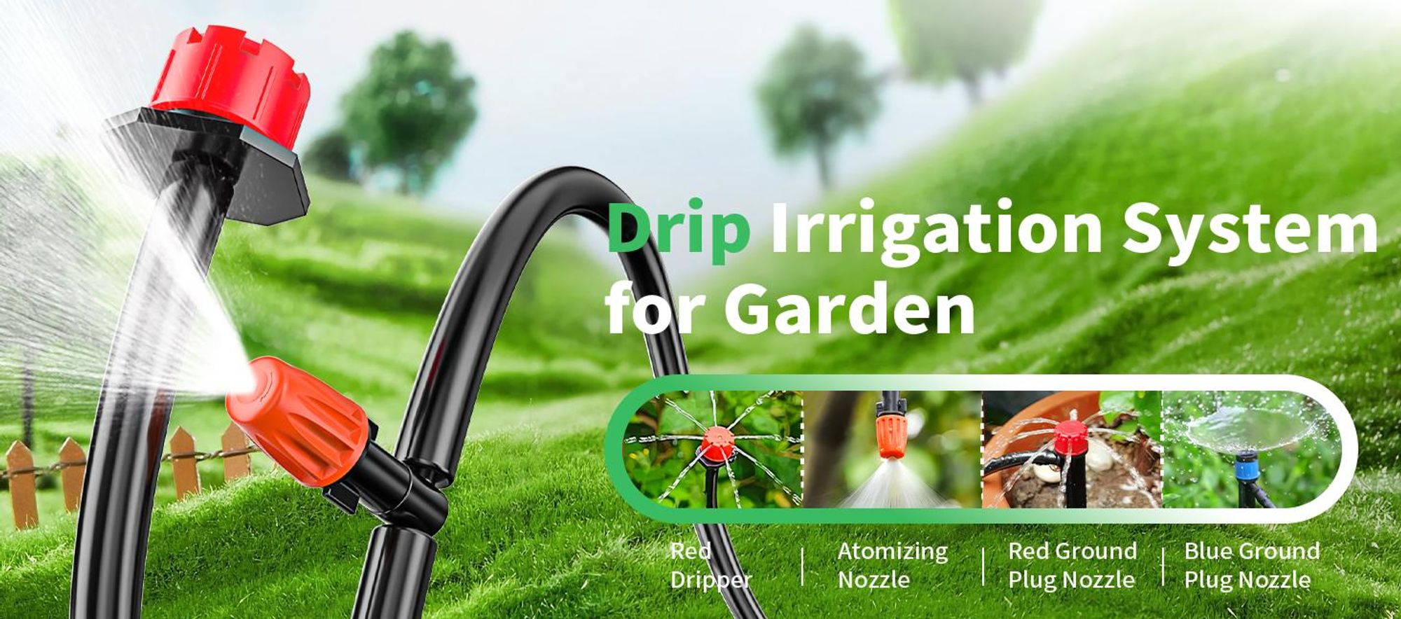 315PCS Bewässerung Garten Set 60+15M DIY Garten Bewässerungssystem Gartenbewässerung Pflanzen Bewässerungs System Outdoor Gewächshaus Beregnungsanlage