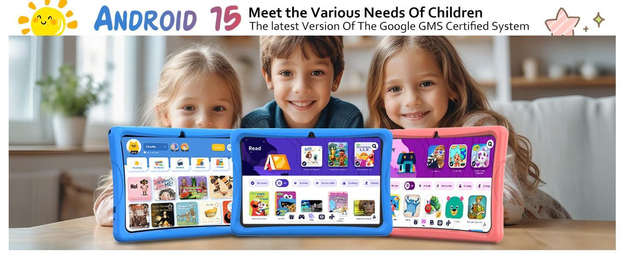 KOBONA-Tabwee K10 Kids 10.1" Rosa Tablet, Google Kids Space, 4+64GB ROM, Android 15 WiFi Tablet für Kind mit Kindgerechte Hülle und Stift, 5000mAh