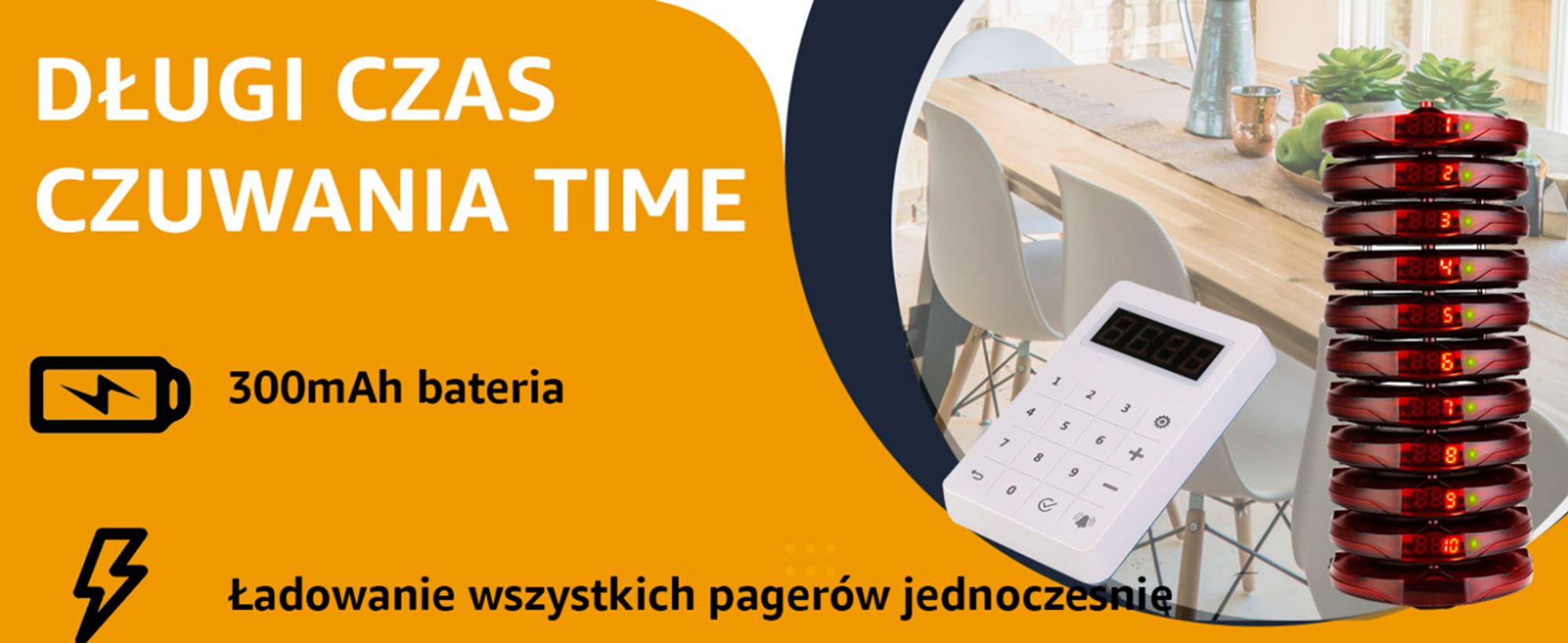 System przywoławczy Retekess TD158, 30 pagerów restauracyjnych, zewnętrzny 500M, wyświetlacz LED, 4 tryby wywoływania, gastro pager do food trucka, hotelu, baru