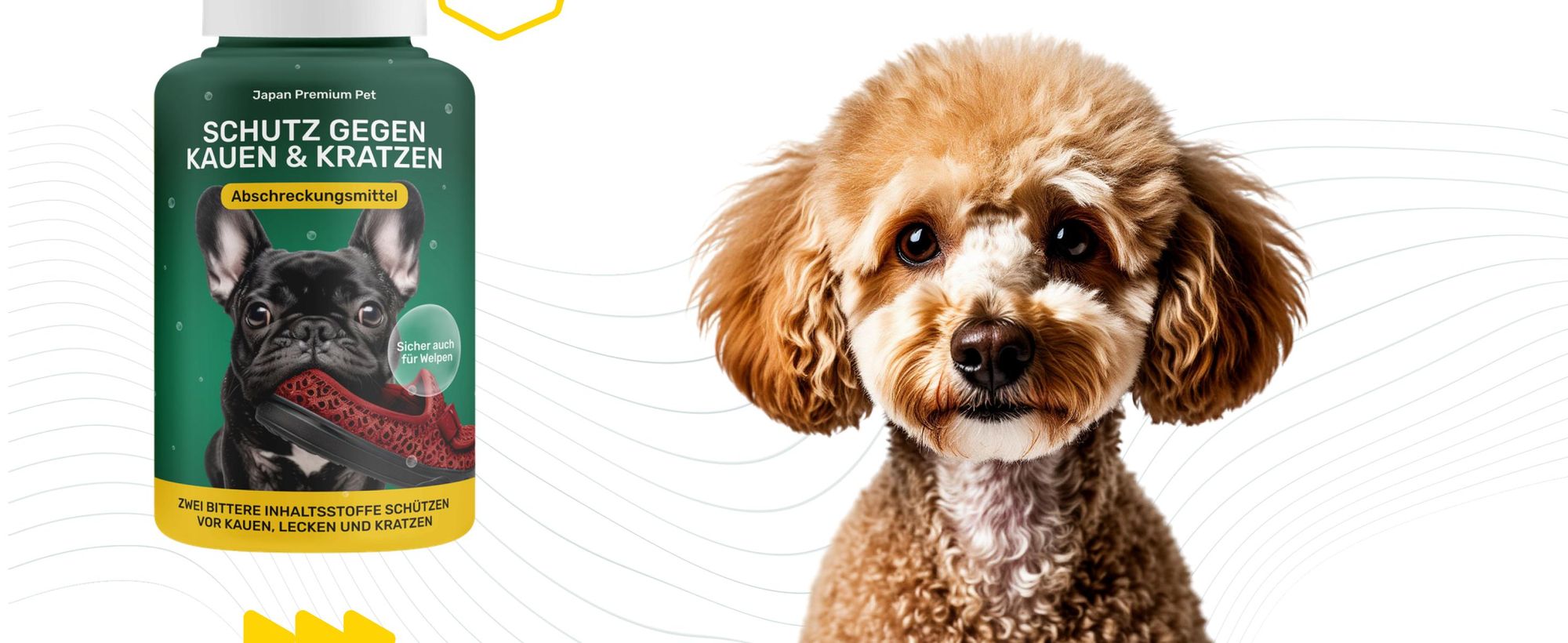 Japan Premium Bitterspray Hund & Katze 240 ml – Anti-Knabber & Anti-Kratz Erziehungsspray, natürlicher Knabberstopp für Haustiere