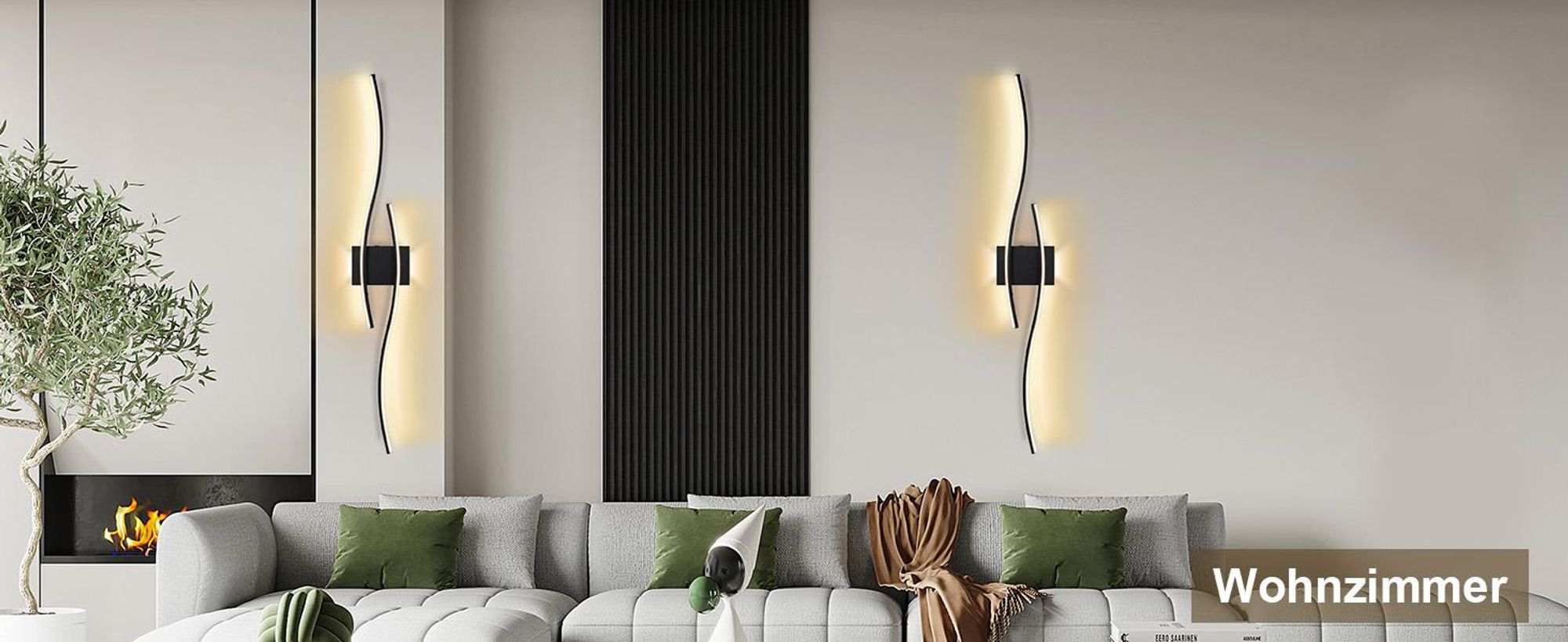 2 Stück LED Wandleuchte Innen Modern Dimmbar 3 Farbtemperaturen Wiederaufladbar Wandlampe mit Fernbedienung