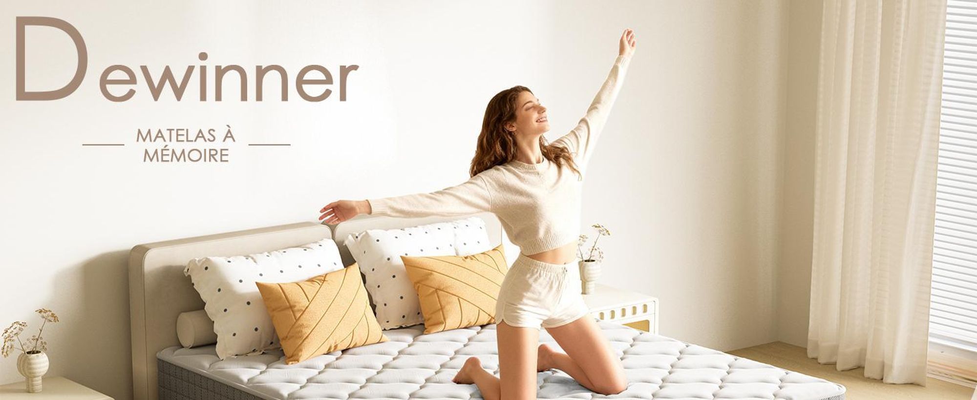 DEWINNER Matelas 140x200 - Épaisseur 22 cm et Mousse A Mémoire Matelas - Fermeté Moyenne - Soutien Parfait - Respirant - Réversible à Deux Faces