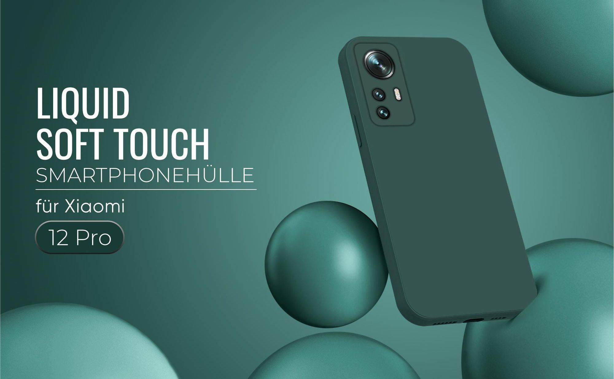 Liquid Soft Touch Smartphone Hülle in Grün für Xiaomi 12 Pro