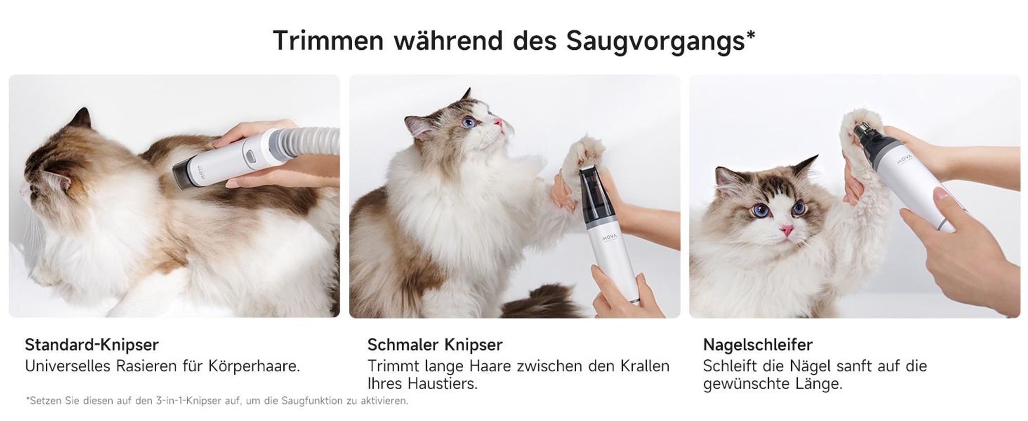 MOVA G1 Pro 7-in-1 Haustier-Pflegeset mit Staubsauger – Hund & Katzen Fellpflege, Haarschneider, Bürste & Leiser Staubsauger, 11 kPa, 4 Stufen