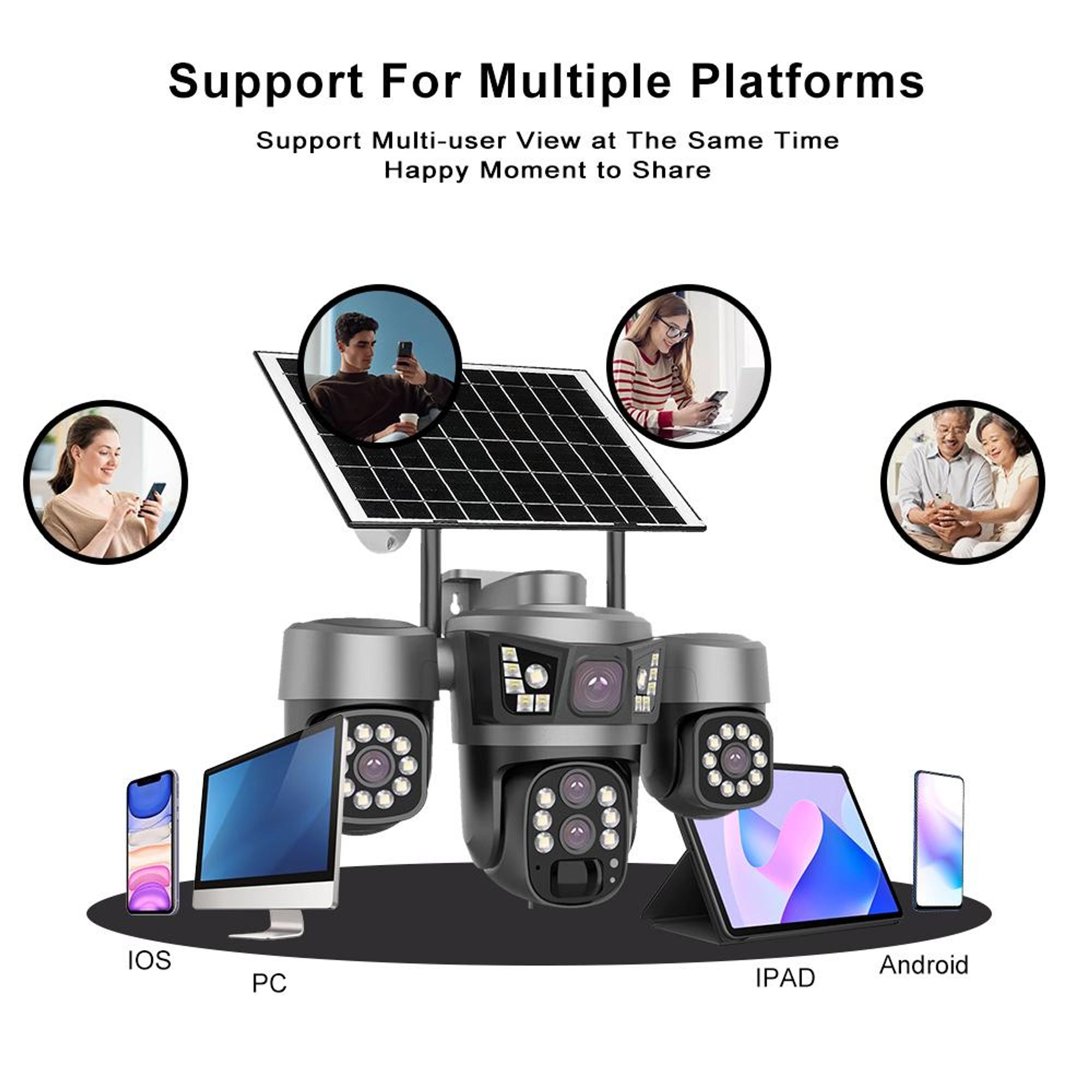 4G-4K-6-MP-Smart-Außenüberwachungskamera, 10-facher optischer Zoom, Gesichtserkennung, 360°-Drehfunktion 4G-Solar