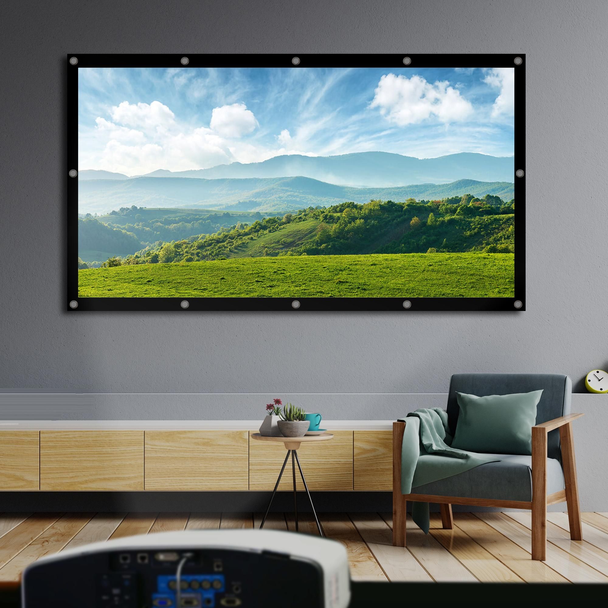 Maclean MC-980 Beamer-Leinwand 186x100cm Projektor Leinwand Bildschirm Projektionswand