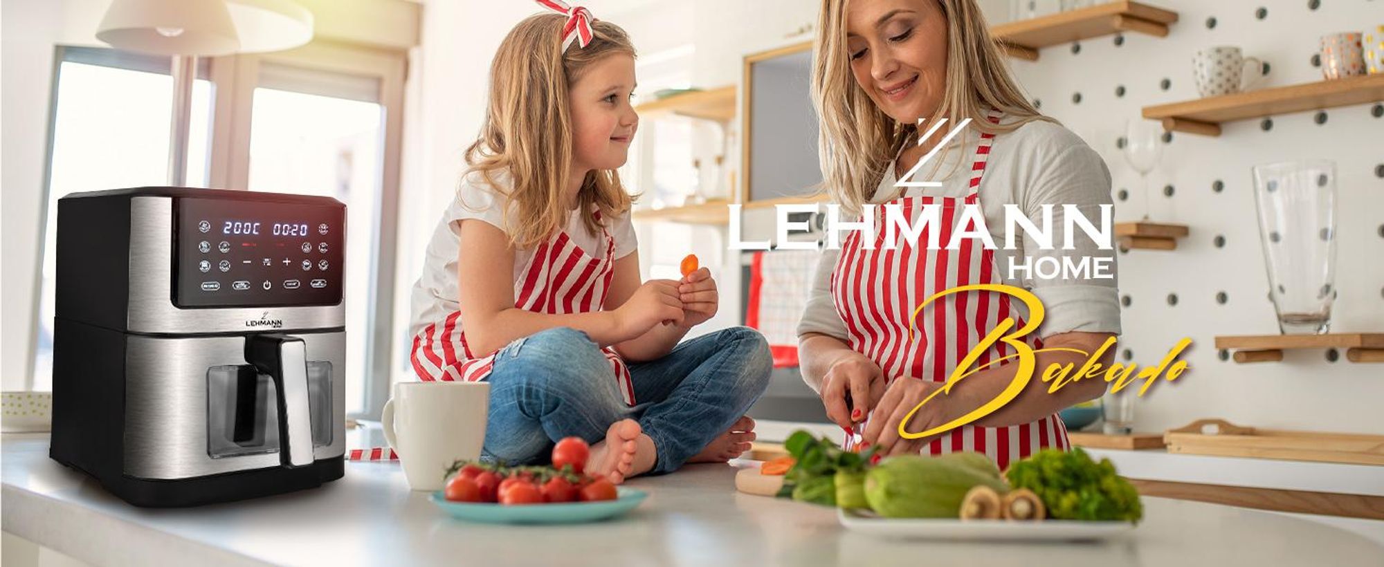 LEHMANN Friteuse sans Huile XXL 8L, Air Fryer - 8 Programmes, Écran Tactile, Tiroir avec fenêtre de visualisation, 1800W