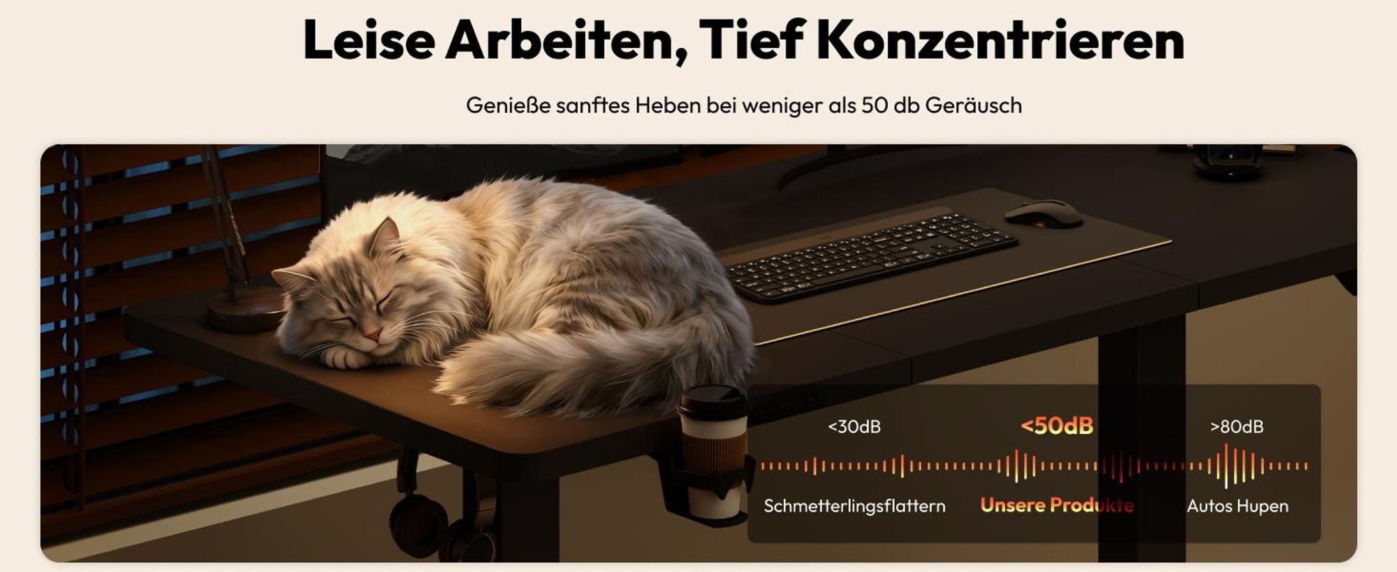 SANODESK QS1 Höhenverstellbarer Schreibtisch, EINTEILIGE TISCHPLATTE, 4 Memory-Funktion, 70 kg Tragkraft, Haken, Kabelmanagement, 110x54cm (Schwarz)