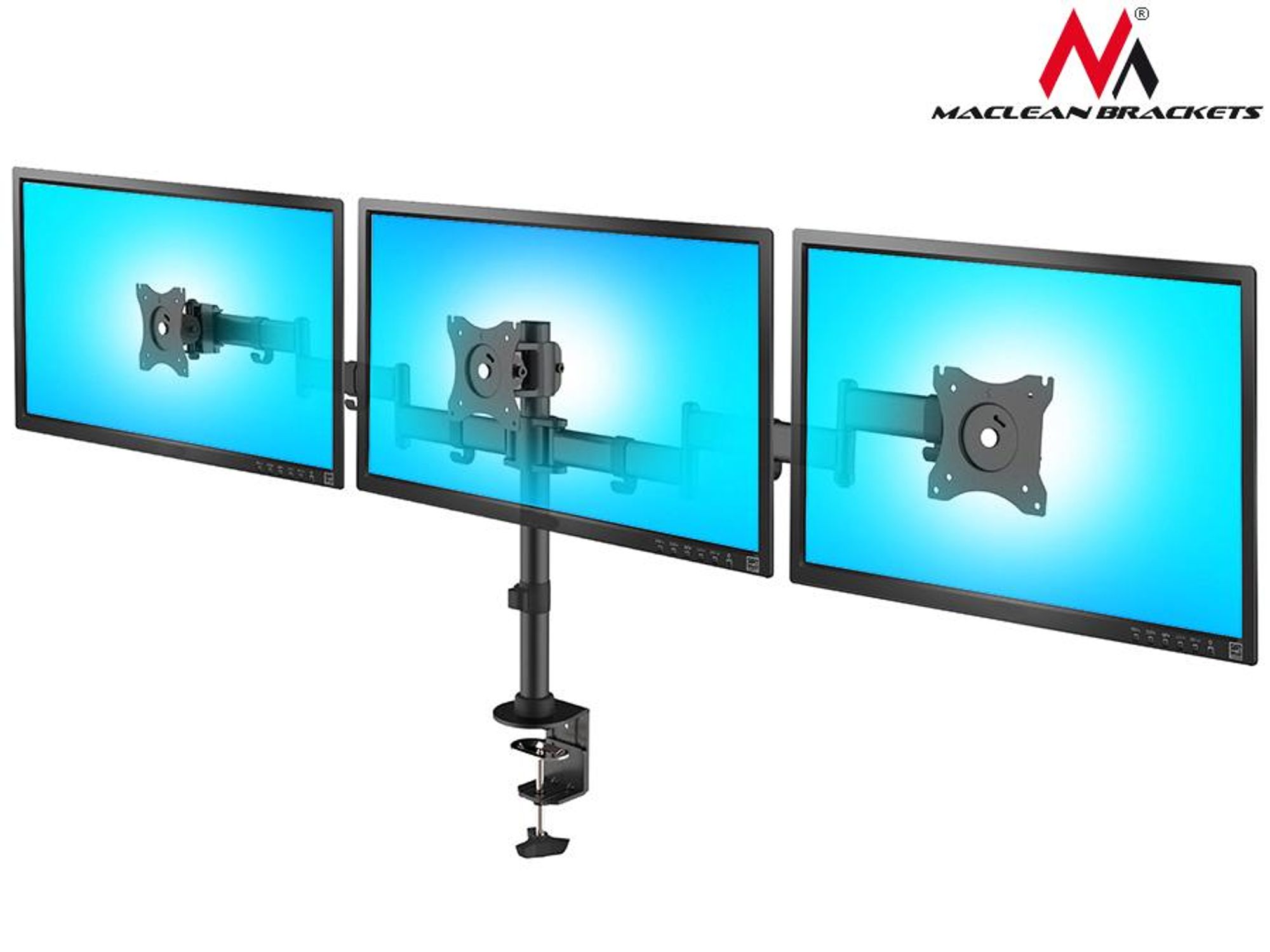 Dreifach Tischhalterung Monitorarm 360° Monitor Universal Halterung 13-27 Zoll