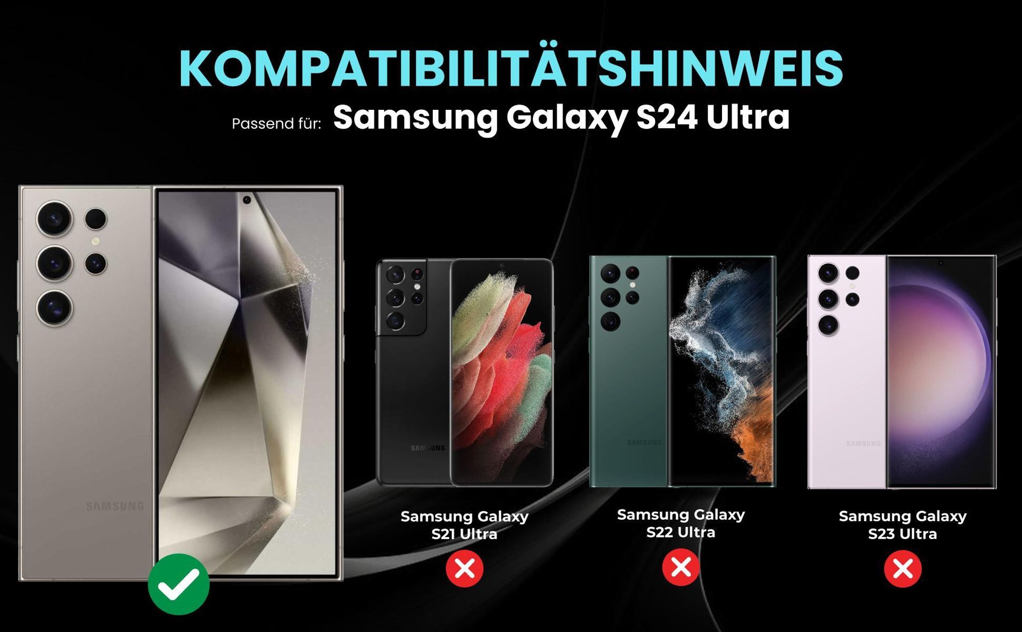 Kompatibilitätshinweise Hülle für Samsung Galaxy S24 Ultra