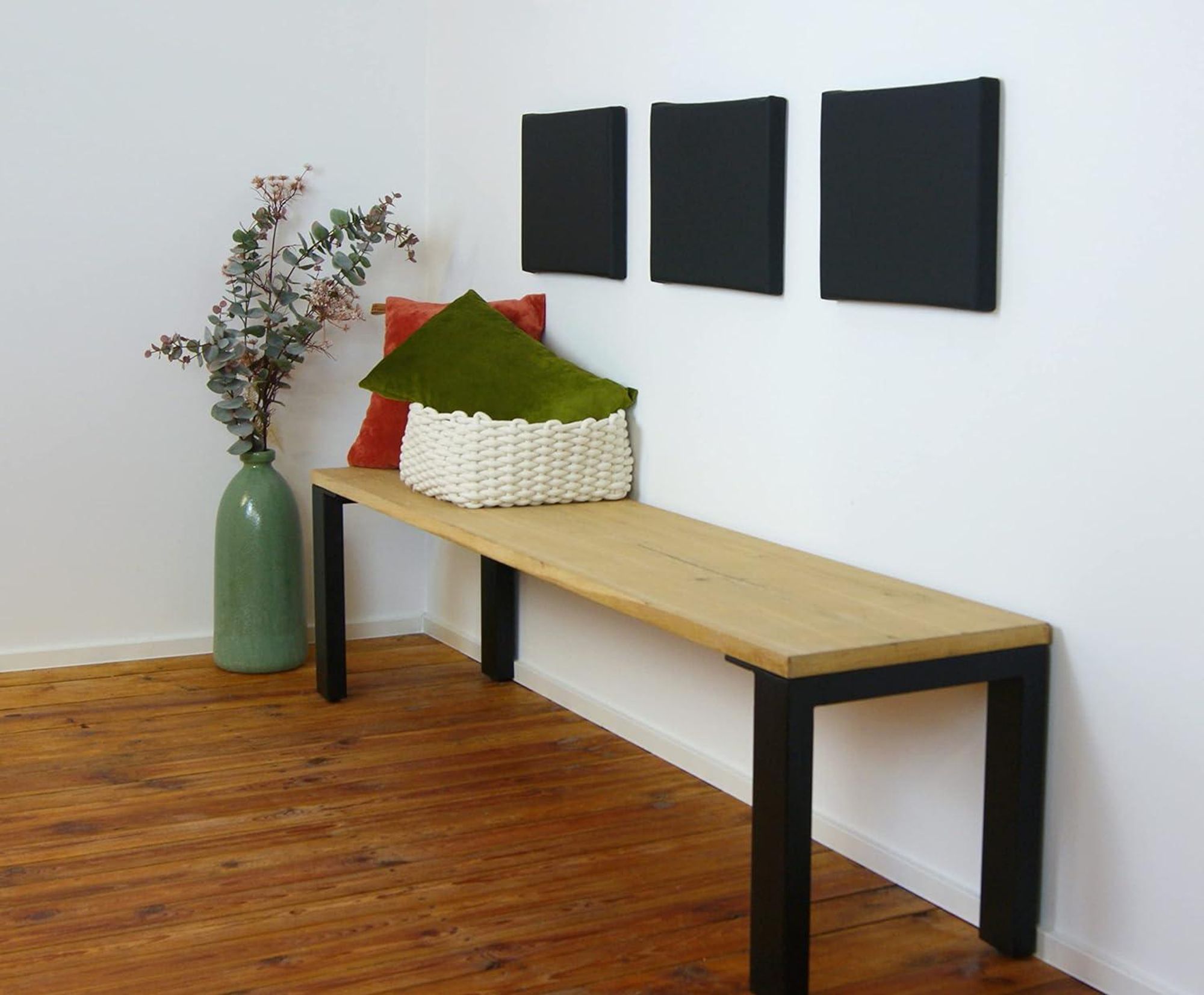 Wandkissen 40cm x 30cm passend zu Klemmkissen Kunstleder versch. Farben  Germany, Farbe:schwarz