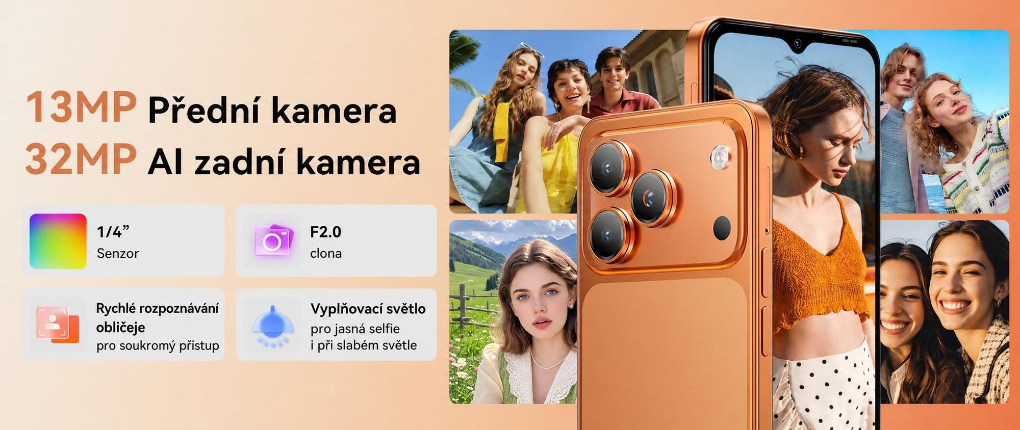 2026 Blackview WAVE 7C – mobilní telefon bez smlouvy, 6,56", Android 16, 16 GB + 64 GB / 2 TB TF, Face ID, 5000 mAh, 32 MP, Dual-SIM, Wi-Fi 5, IP54