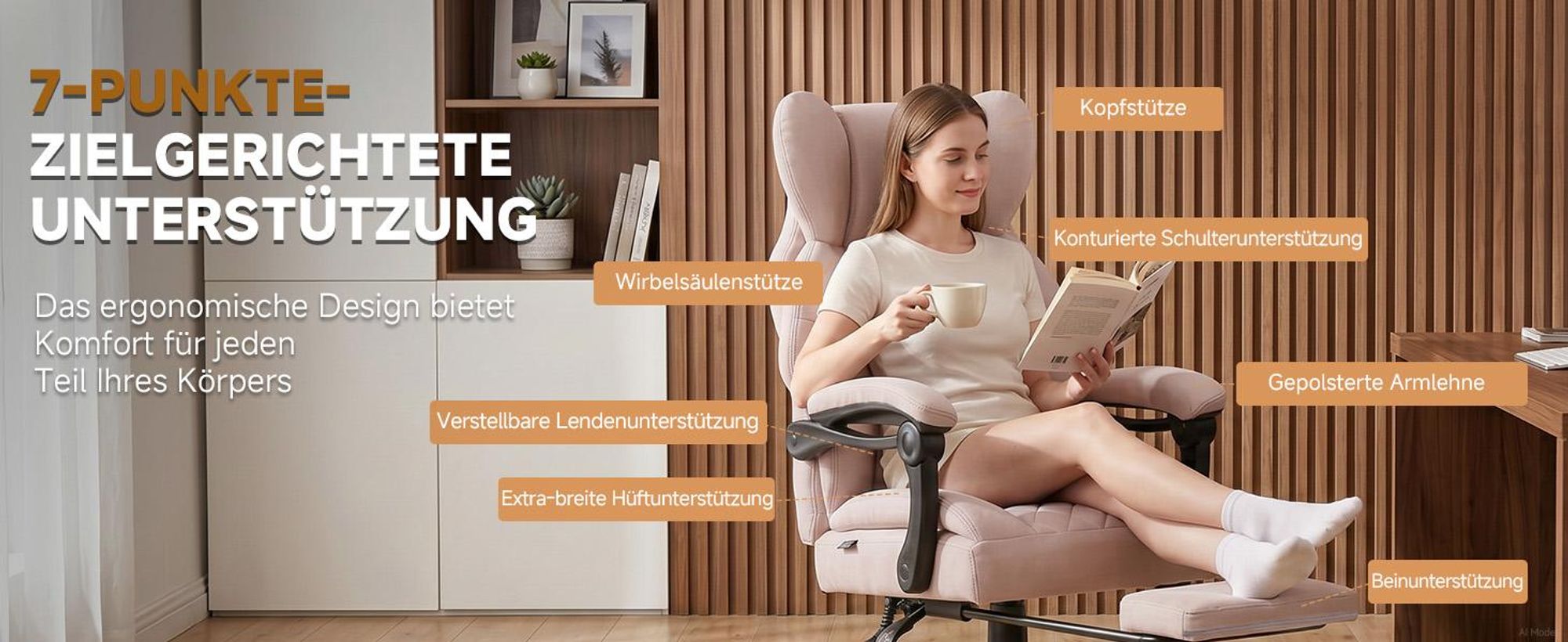 GTPLAYER Gaming Stuhl, Ergonomischer Bürostuhl mit Fußstütze und Lendenstütze, Hochlehner Chefsessel für Große, breiter Computersessel, Höhenverstellb