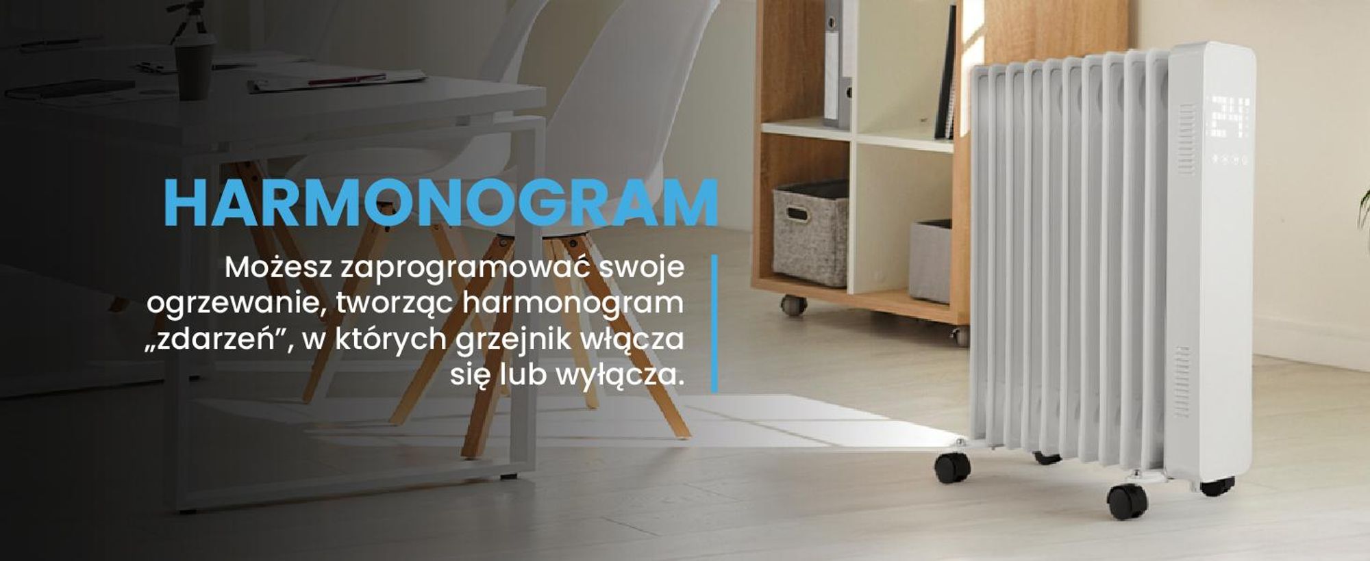Olejowy grzejnik elektryczny z żeberkami z termostatem i wifi