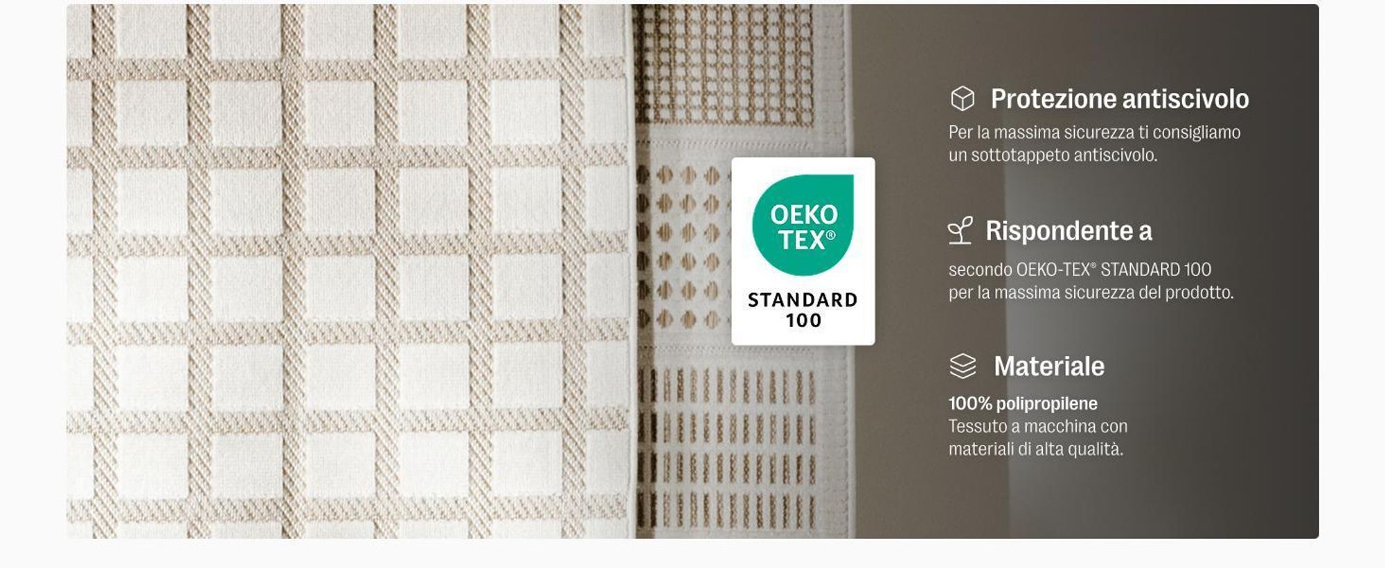 benuta tappeto da interno ed esterno Kaleo Crema/Beige 70x200 cm tappeto soggiorno tappeto da esterno passatoia moderno pelo corto scandinavo