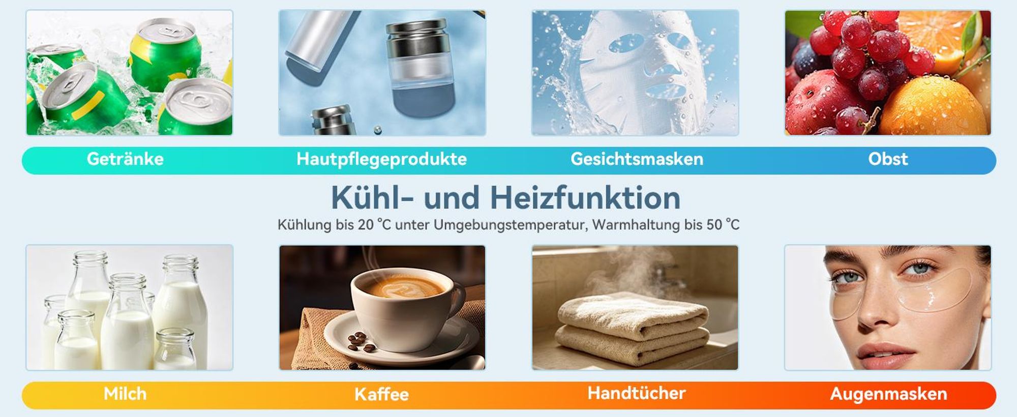 Puluomis Mini Kühlschrank 20L, 2 in 1 Warm- und Kühlbox tragbar Ultra-Leiser Auto Kühlbox (<30dB) 12V/220V /230V AC/DC für Getränkedosen, Snacks weiß