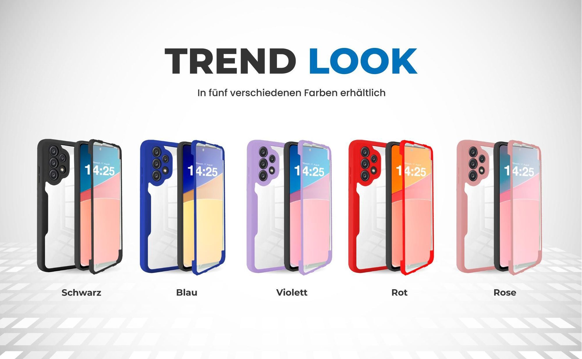 360 Grad Cover Front Back für Samsung Galaxy A32 5G in verschiedenen Farben