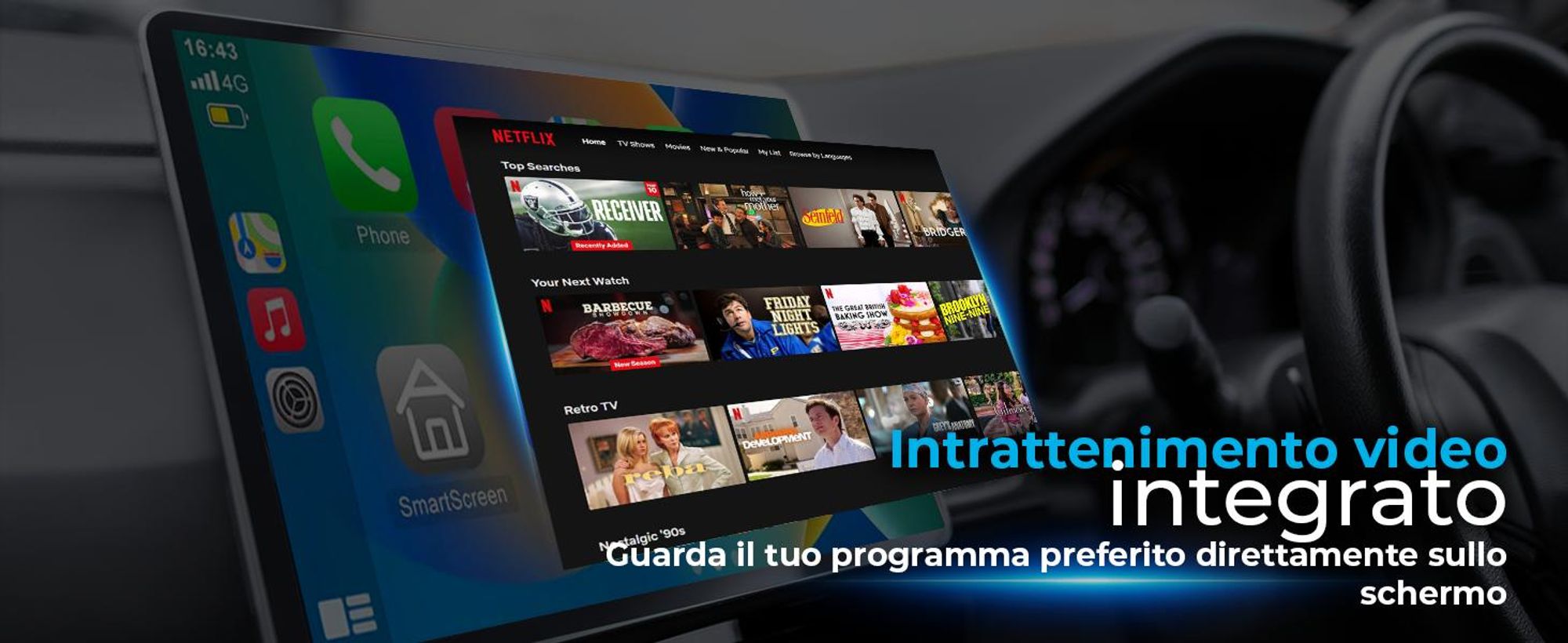 AutoSky Wireless CarPlay & Android Auto AI Box Lite – Wireless con Netflix e YouTube
