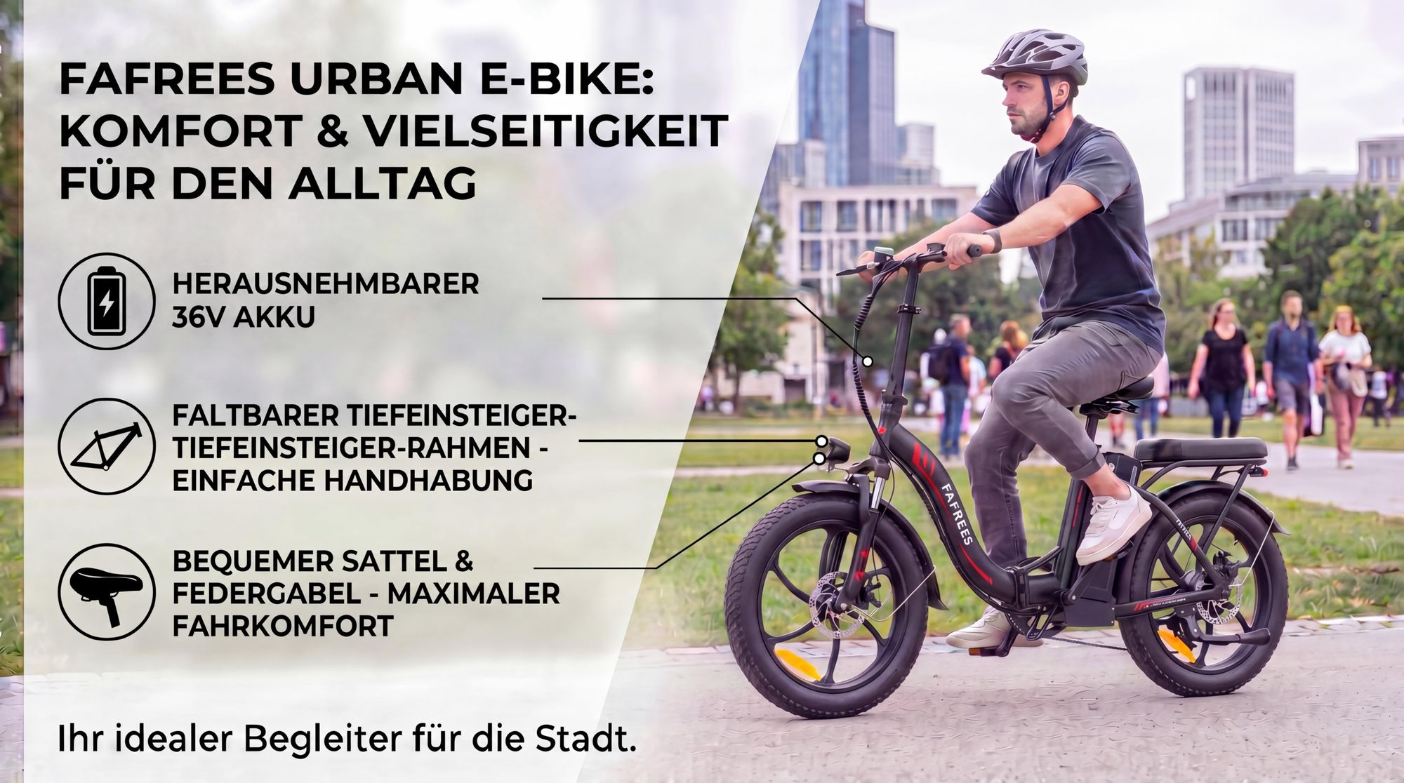 E-Bike Rostfreie Aluminiumlegierung 20 Zoll 36 V 20 Ah 720 Wh bis zu 110 - 150 km Wasserdicht IP54 mit 7 Gang, Schwarz
