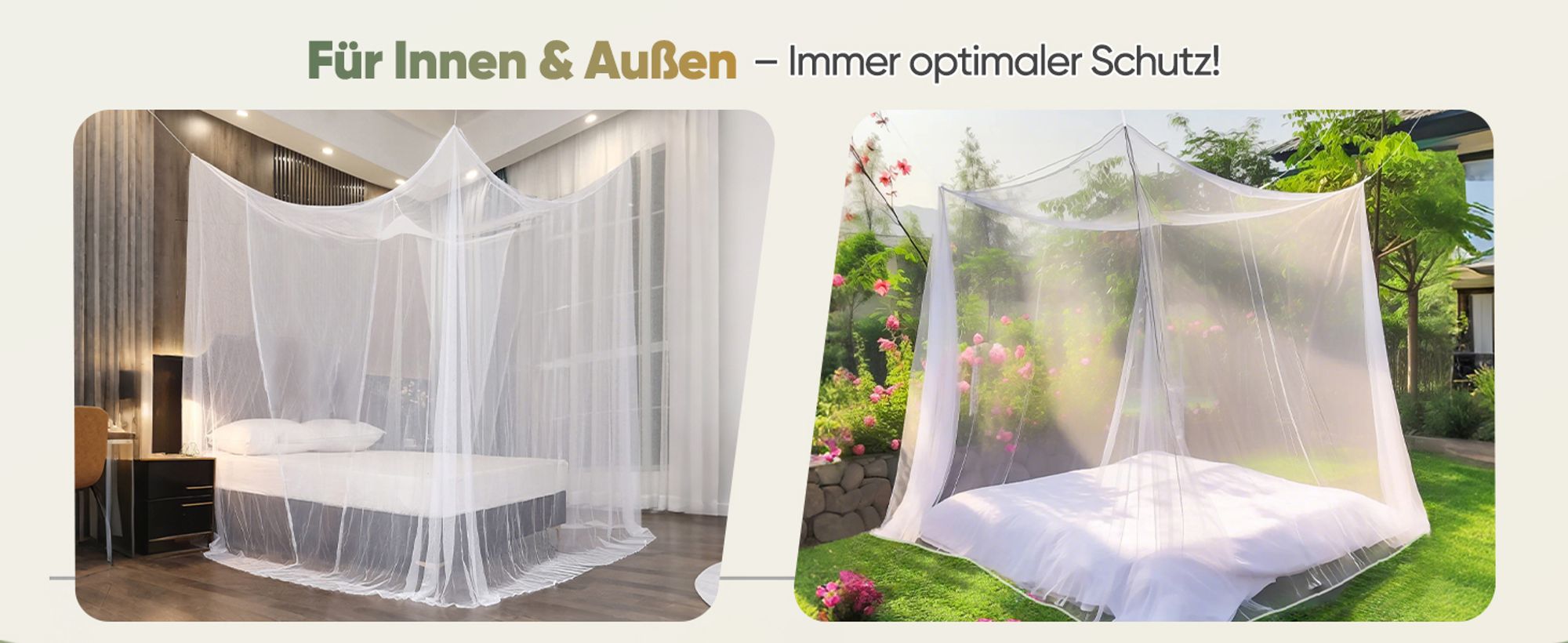 SEKEY Moskitonetz Bett für Doppelbett– 220x200x200cm(dubbele openingen）Großes Mückennetz für Reise und Zuhause, Feinmaschiges Fliegennetz mit Klebehak