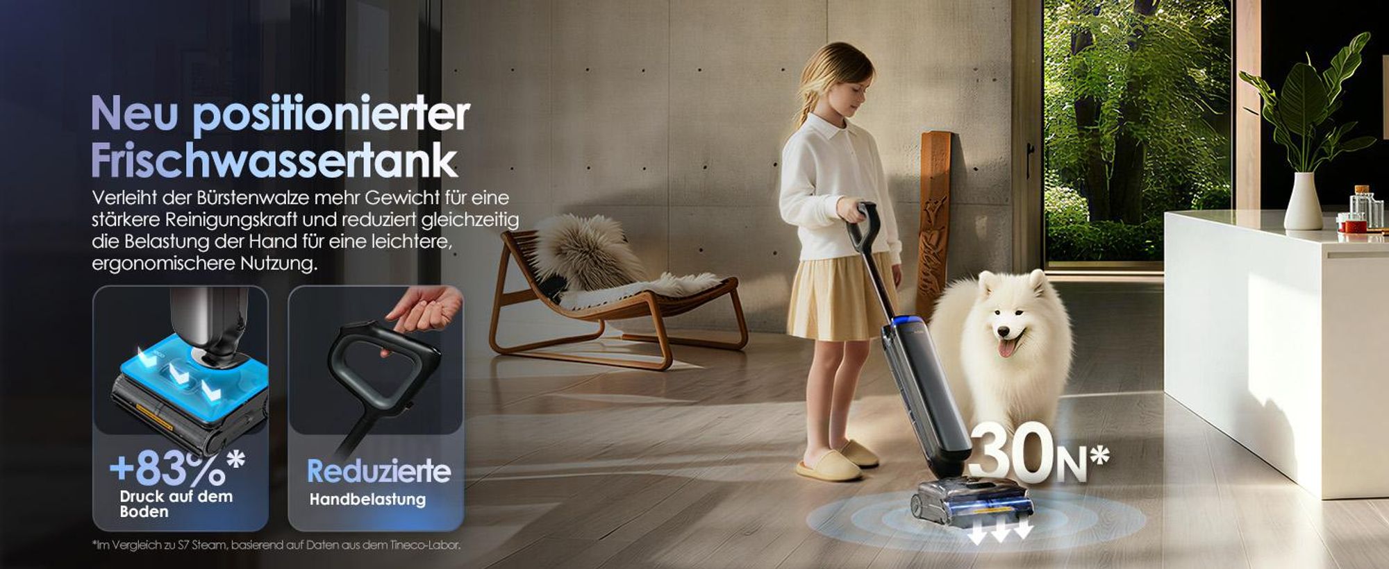 Tineco Floor One S9 Artist Steam Pro, Standstaubsauger, Beutellos, Schwarz, Silber, 0,88 l, 0,75 l, Rechteckig