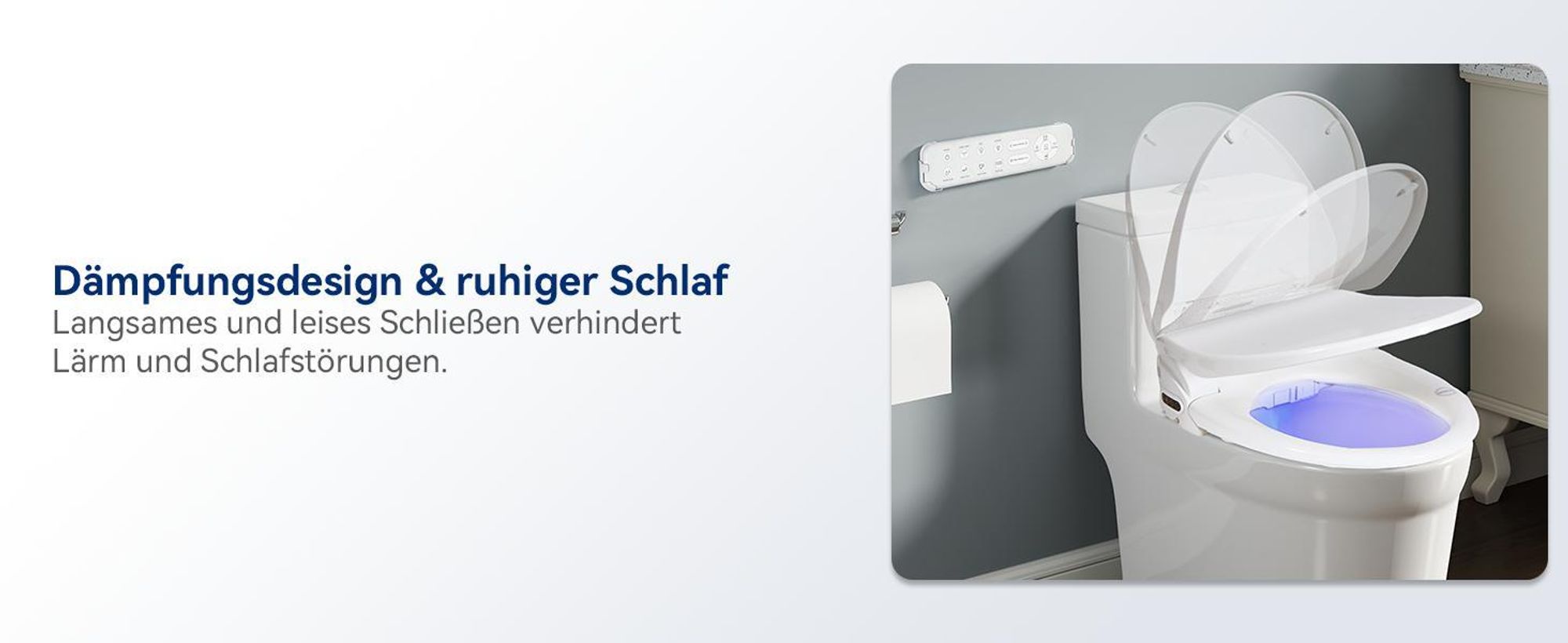 Puluomis Toilettensitz mit Fernbedienung, Warmluft, Heizsitz, Selbstreinigende Bidet-Funktion, 3-Temperaturstufen, LCD Display, Dämpfungsdesign kurz