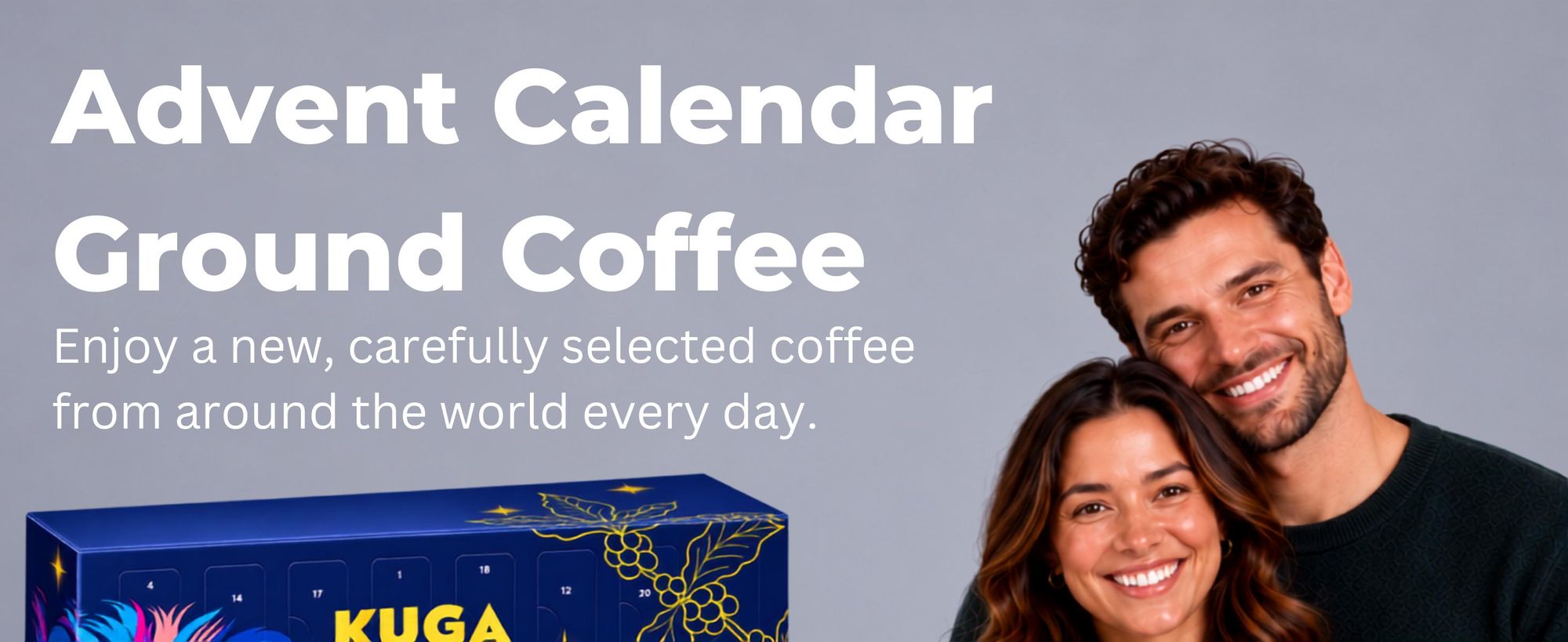 BOXILAND® mletá káva adventní kalendář 2026, 24 druhů, Fairtrade & bio
