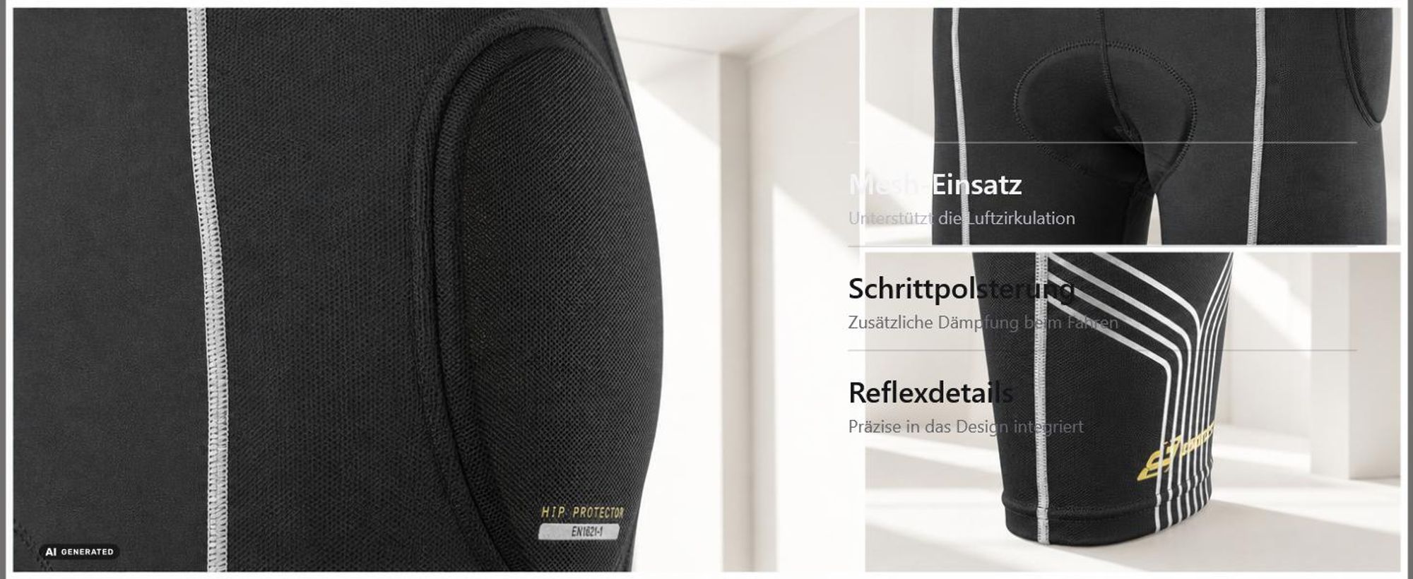 Bogotto PRO-RXS Protektoren Shorts, schwarz, M