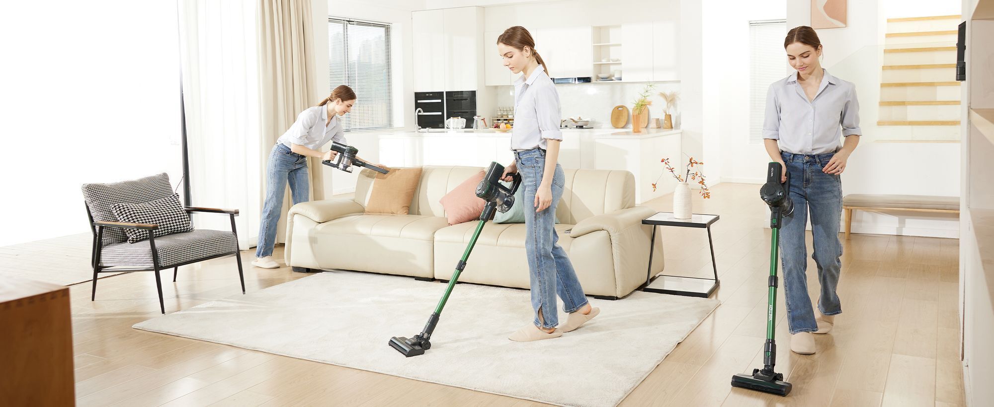 Bezprzewodowy odkurzacz Vactidy V9 Pro 40000 Pa, odkurzacz akumulatorowy 8 w 1, ręczny odkurzacz samostojący 45 min, odkurzacz do dywanów dla osób cierpiących na alergie i sierść zwierząt domowych
