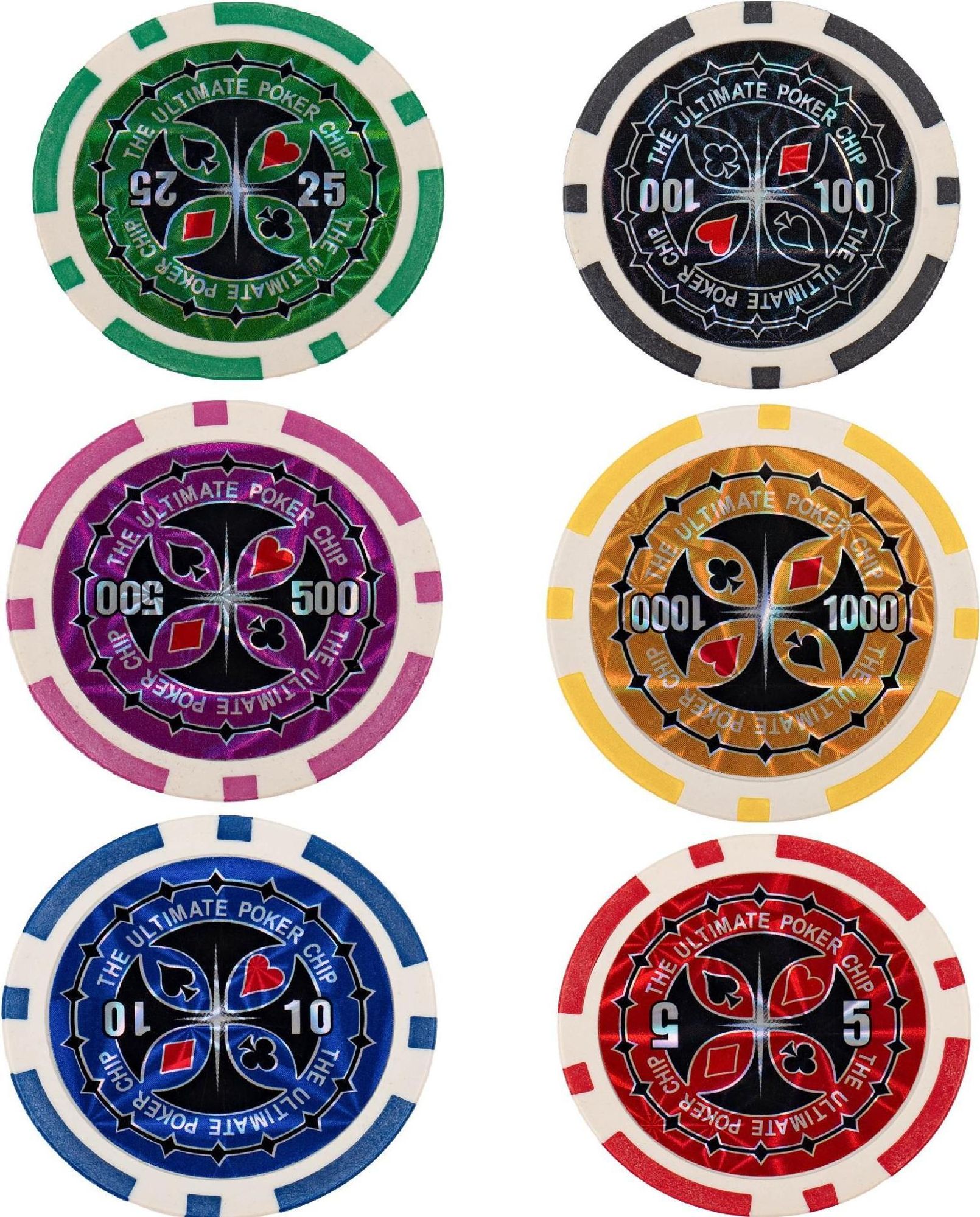 Poker Set Premium 500 Chips 11,5g mit Metallkern – 6 Wertstufen, Aluminium Koffer, 2 Kartendecks & Zubehör