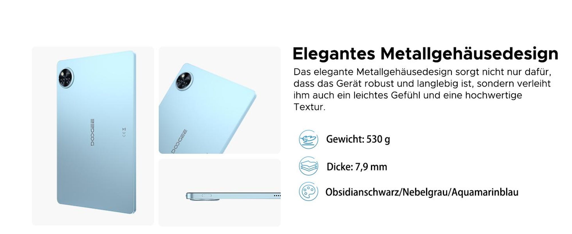 DOOGEE U11 VIP Tablet - Android 15, 11 Zoll,16(4+12)GB RAM+128GB(bis 2TB erweiterbar),90Hz,8580 mAh,Tastatur-Set