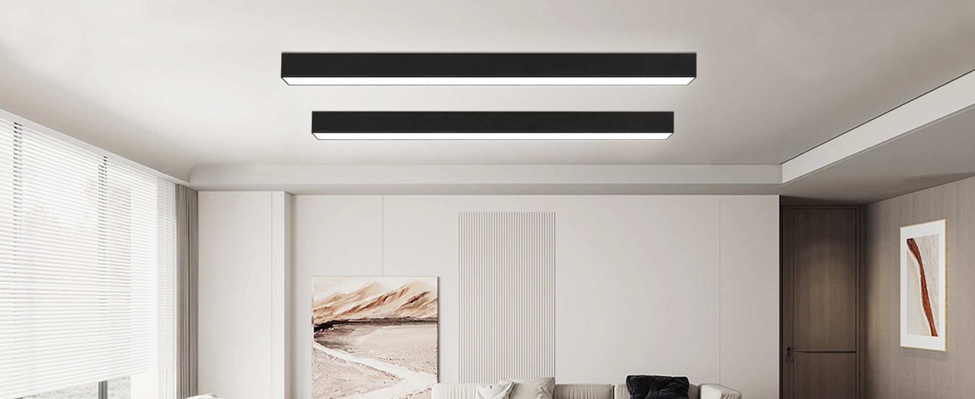 ZMH LED Deckenleuchte Wohnzimmer Deckenlampe 32W Modern Schwarz Deckenbeleuchtung 107 CM Dimmbar mit Fernbedienung für Schlafzimmer  Küche Büro Esszimmer
