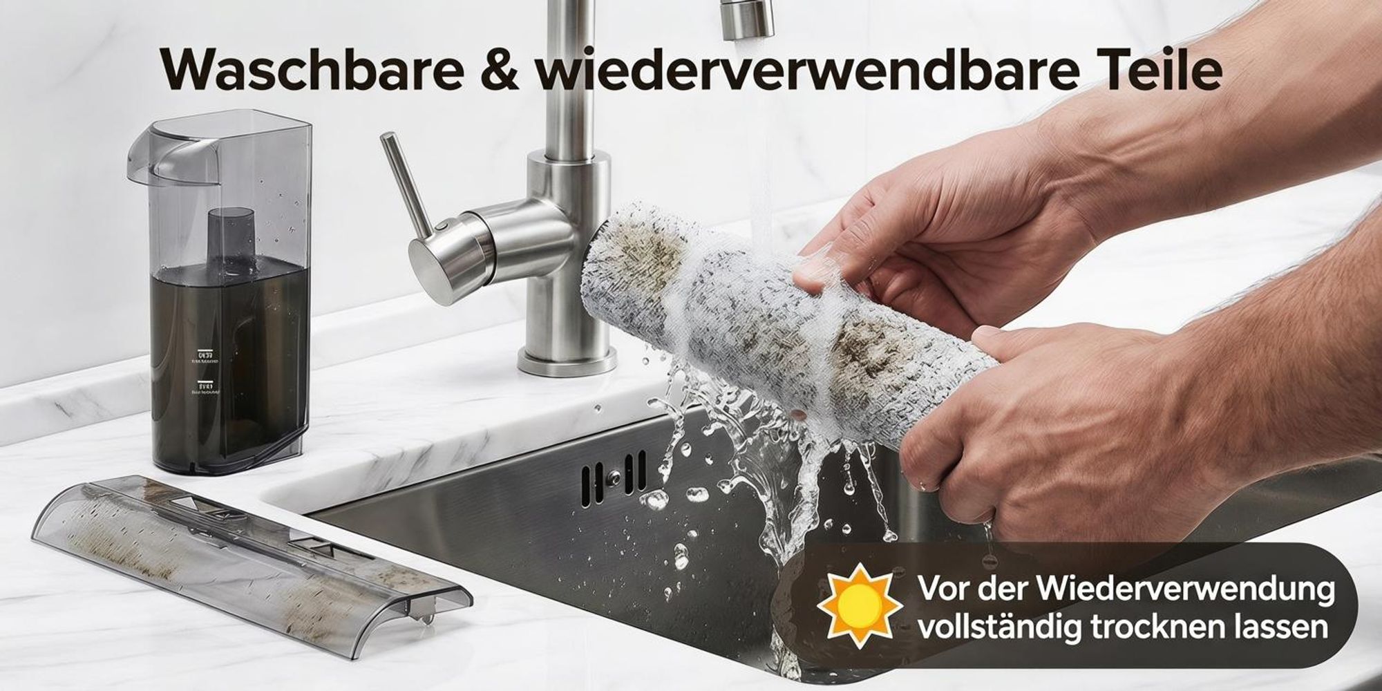 Lubluelu T6 Akku Nass-Trockensauger Kabellos Saugwischer mit Selbstreinigung 16000Pa Bodenreiniger mit Wischfunktion 30 Min Laufzeit für HarteBoden