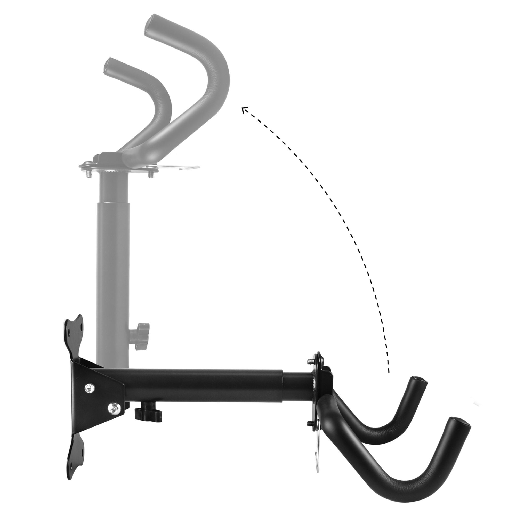2x Maclean Fahrrad-Wandhalterung horizontal Stahl max. Belastung 30kg MC-484