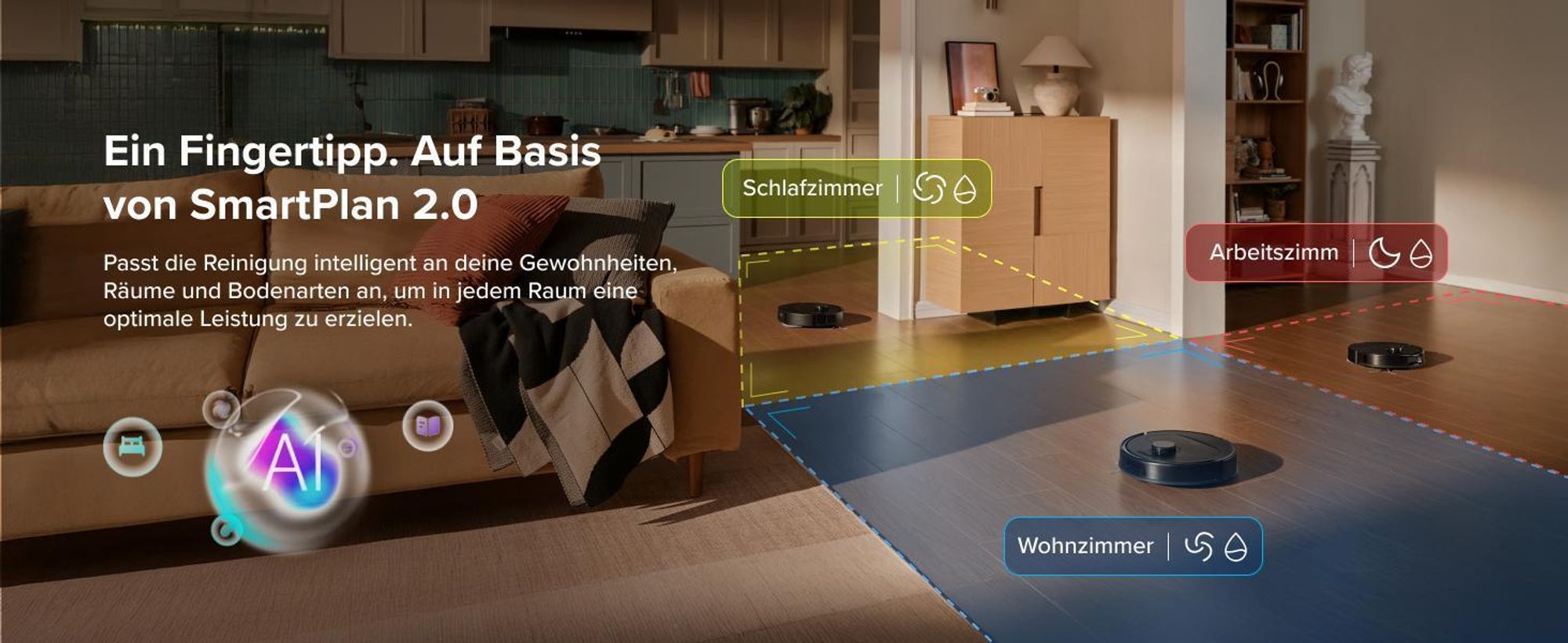 Roborock Qrevo S Pro Set Staubsauger Roboter mit Wischfunktion, 18.500Pa(Upgrade von QV 35A), Anti-Tangle System, 75 °C Heißwasser-Moppwäsche, Schwarz