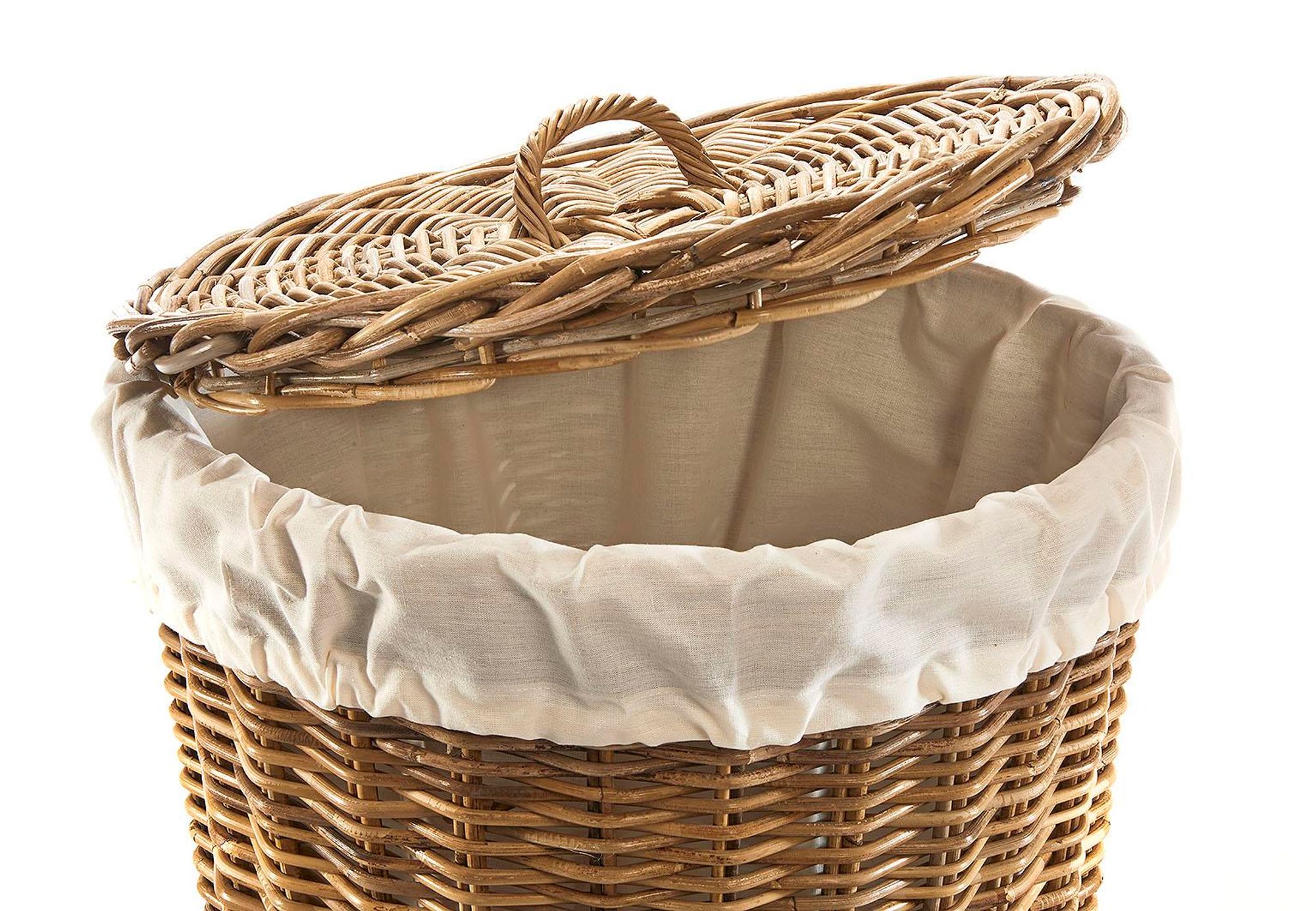 Kobolo Wäschekorb 48x48x53/58 cm KUBUS - Rattan grau - Wäschebehälter Wäschetonne Wäschesammler Wäschekörbe Korb Körbe Wäschesortierer Box für Wäsche
