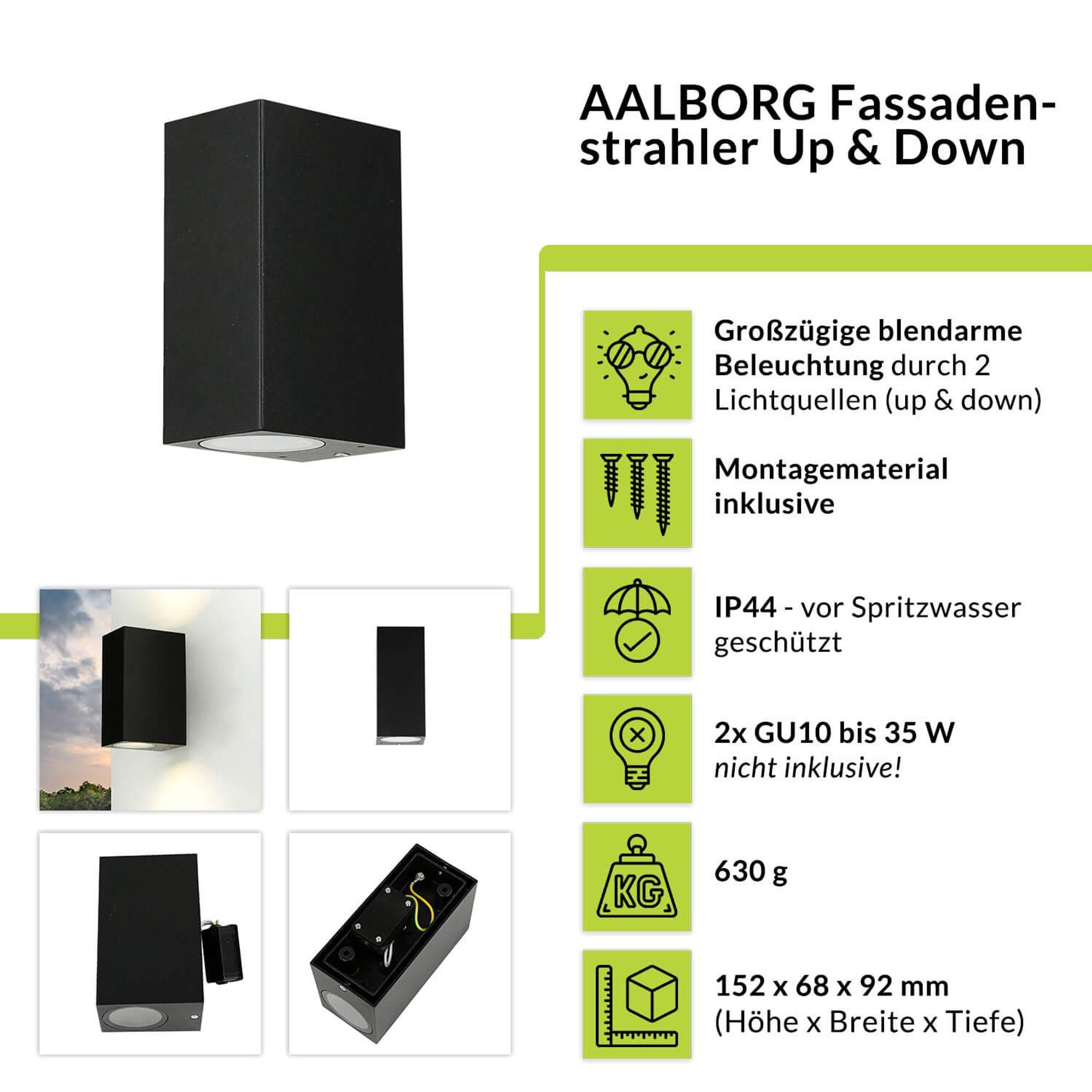Highlights der AALBORG Außenwandleuchte