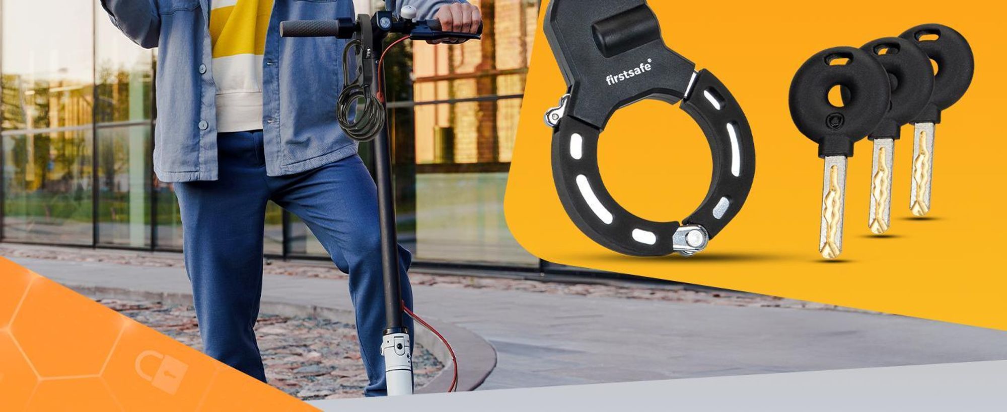irstsafe® E Scooter Schloss & Handschellenschloss für E Roller – Hochsicherheits-Schloss für E-Scooter | Sicheres Lock, Wasserdicht (grau)