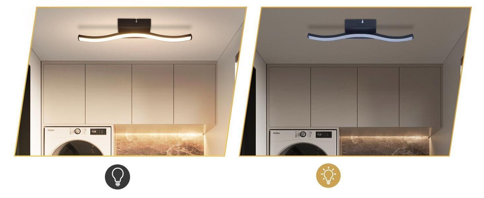 Plafonnier LED ZMH, lampe de couloir 6 W, 3000 K, noir, pour intérieur, chambre à coucher, cuisine, éclairage d'intérieur, blanc chaud