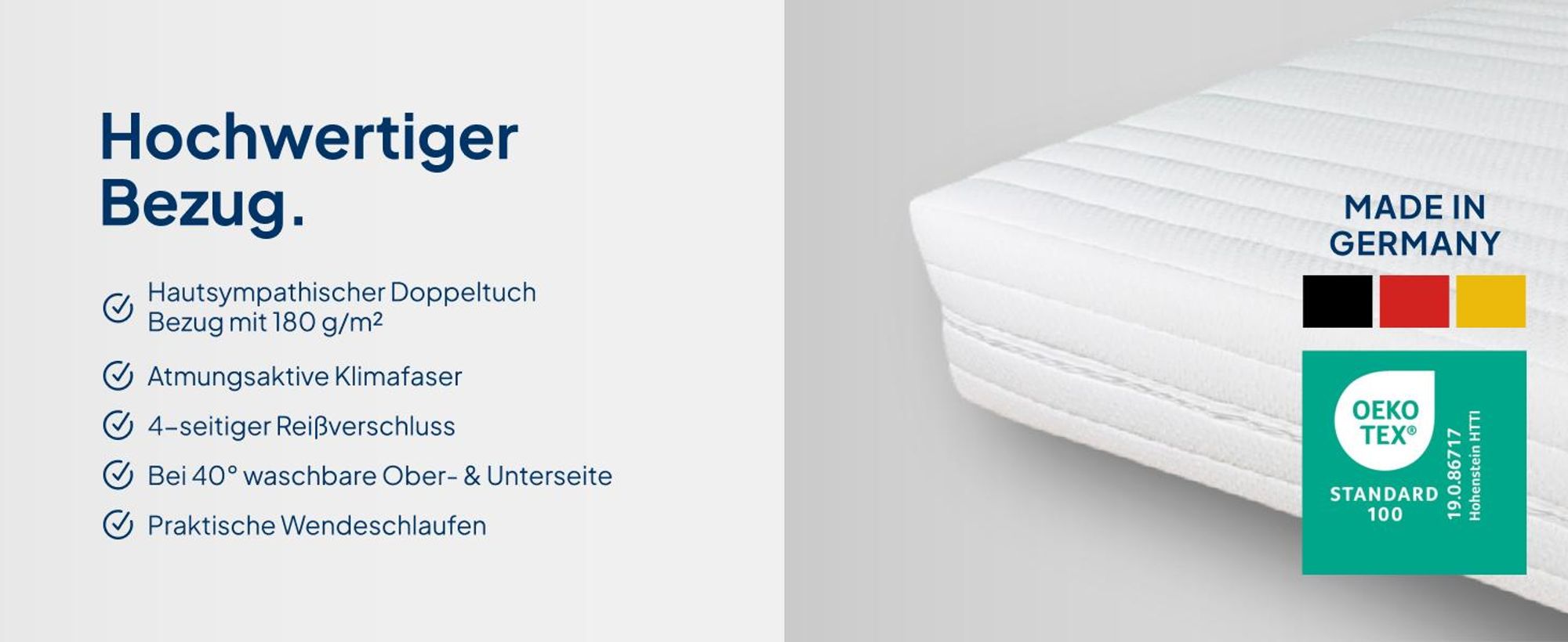 AM Qualitätsmatratzen | Ergonomische 7-Zonen Taschenfederkernmatratze 200x200 cm | Federkernmatratze H4 | 200/200 | Härtegrad 4 | Germany | 21 cm Höhe | Waschbarer Bezug | T)